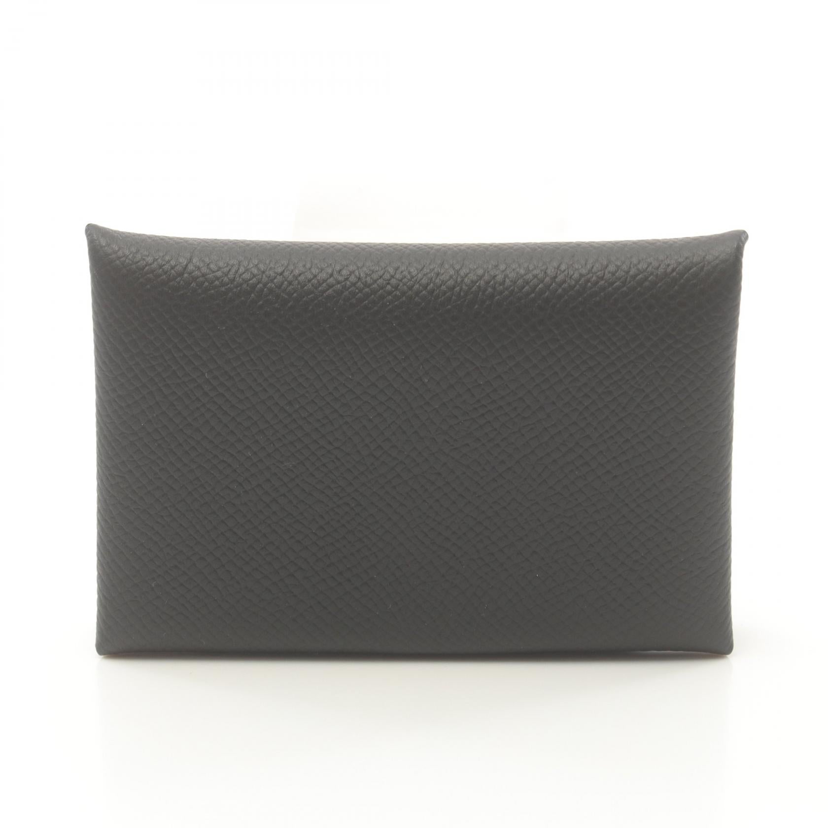 Hermes Calvi Coin Case Wallet Black