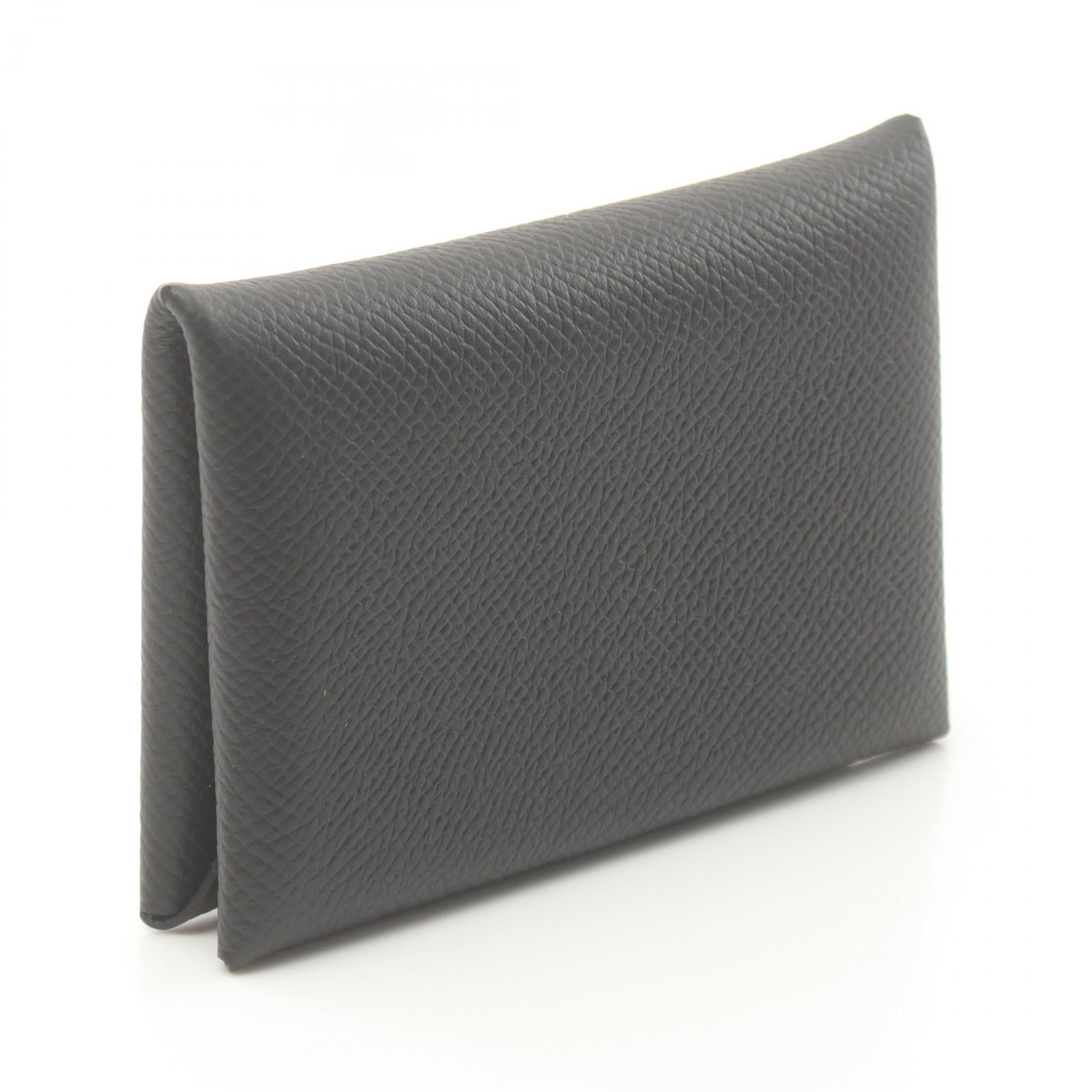 Hermes Calvi Coin Case Wallet Black