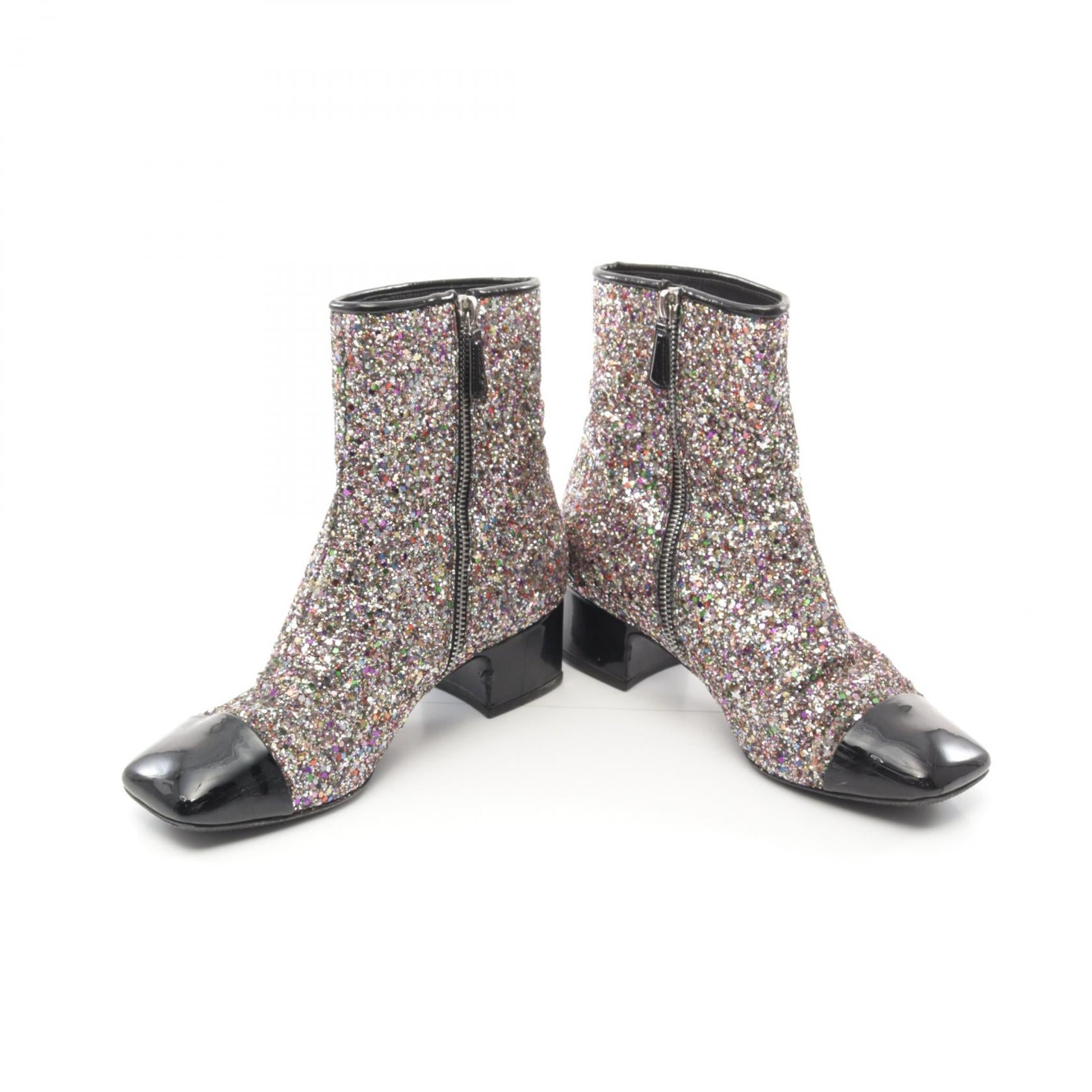 Chanel Glitter Patent Leather Boots G33221