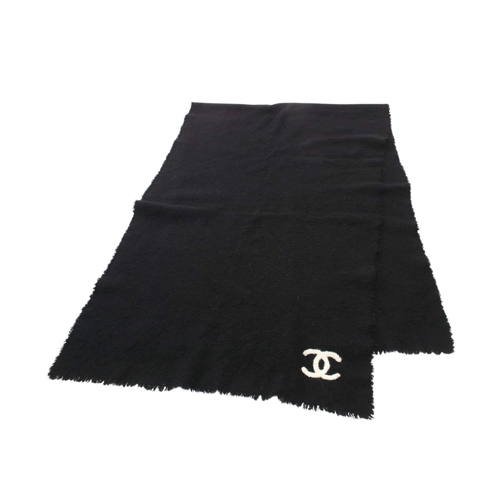 Chanel Wool Cashmere Coco Mark Scarf