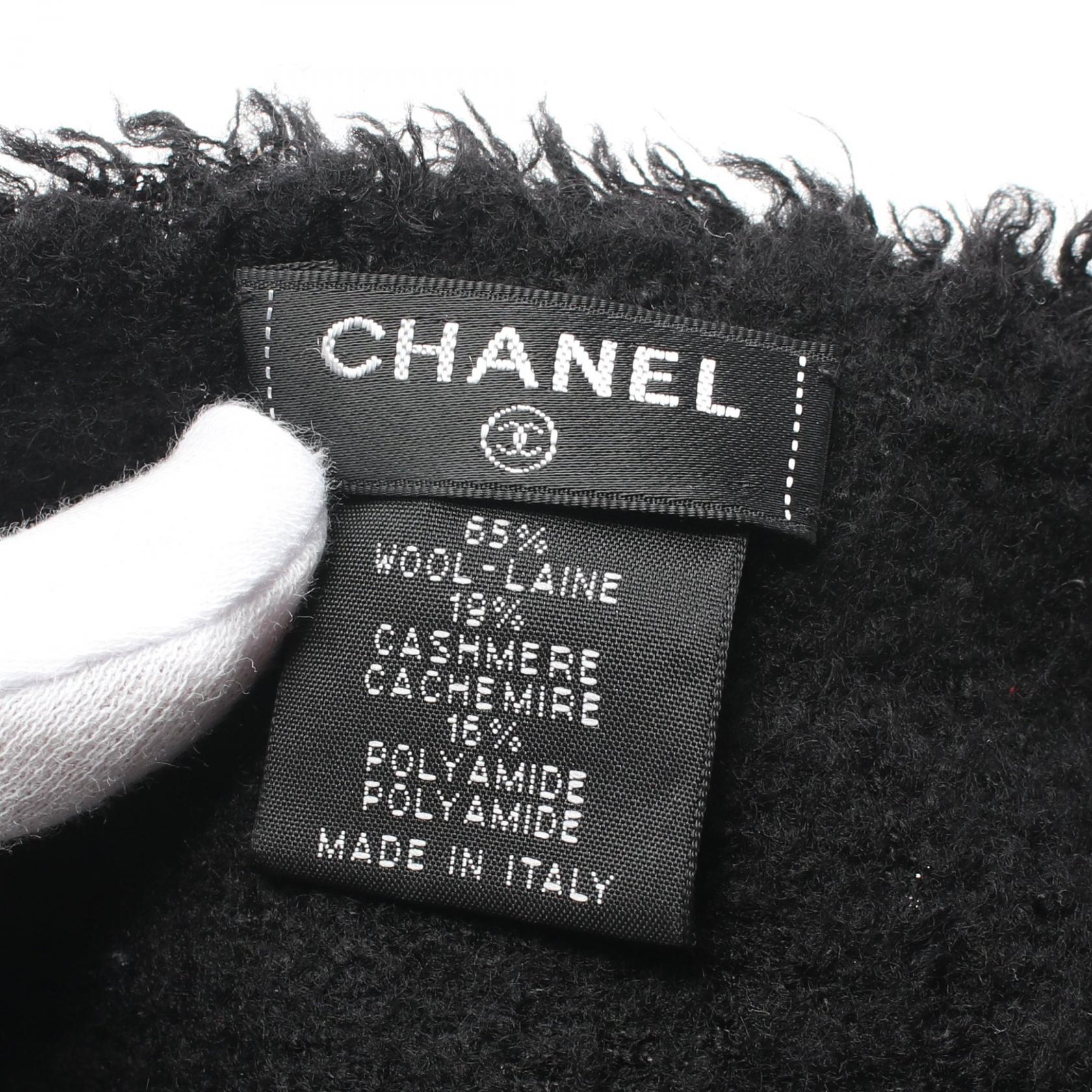 Chanel Wool Cashmere Coco Mark Scarf