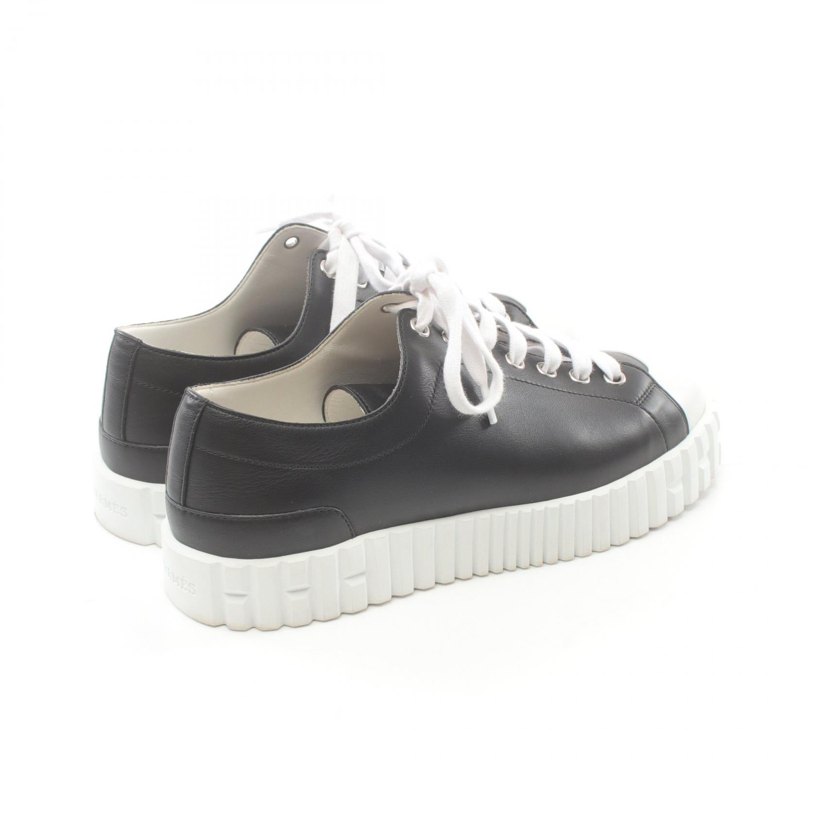 Hermes Leather Cross Sneakers Black/White