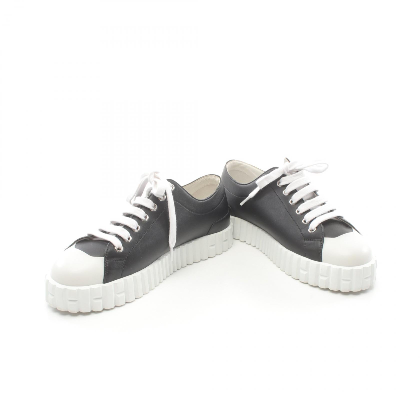 Hermes Leather Cross Sneakers Black/White