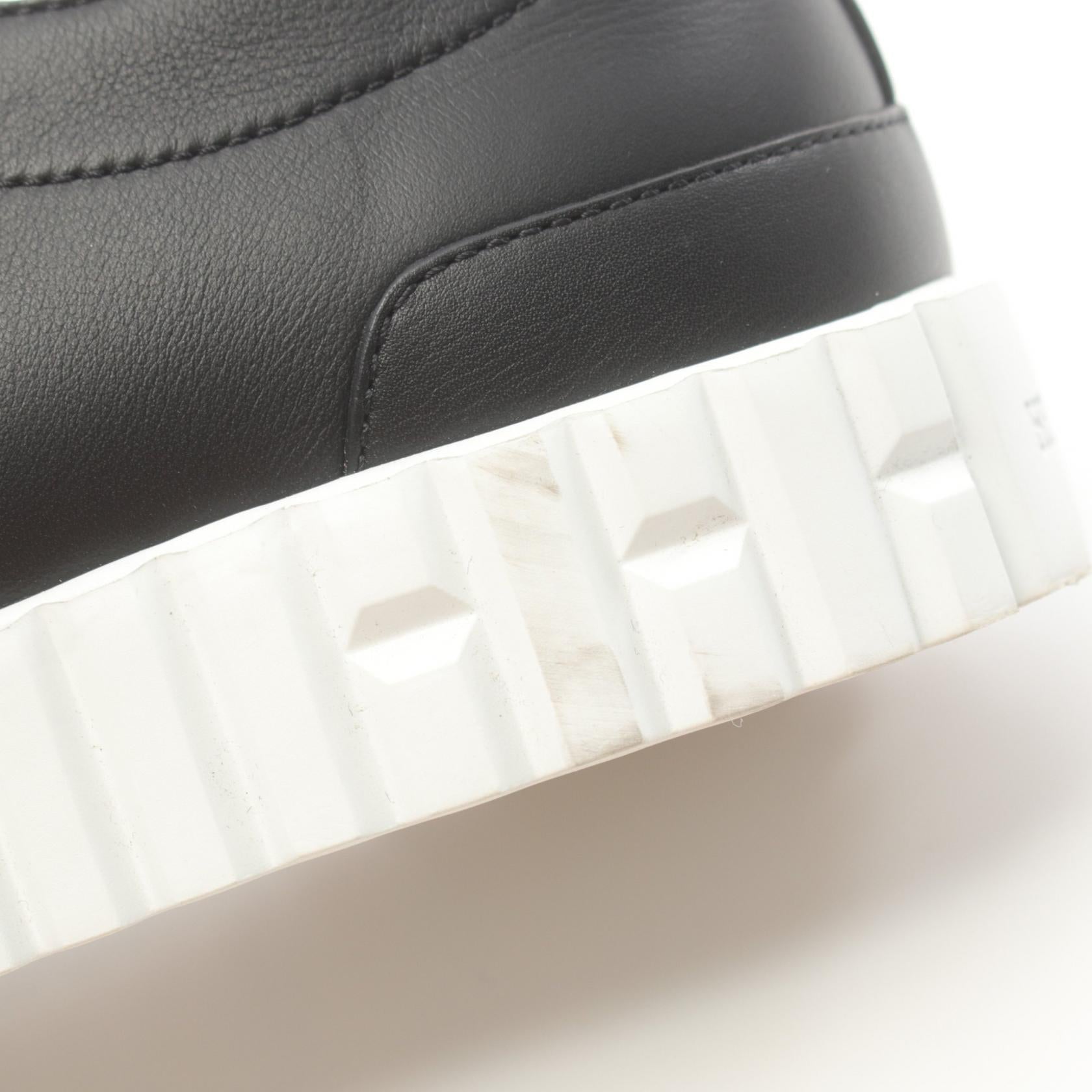 Hermes Leather Cross Sneakers Black/White