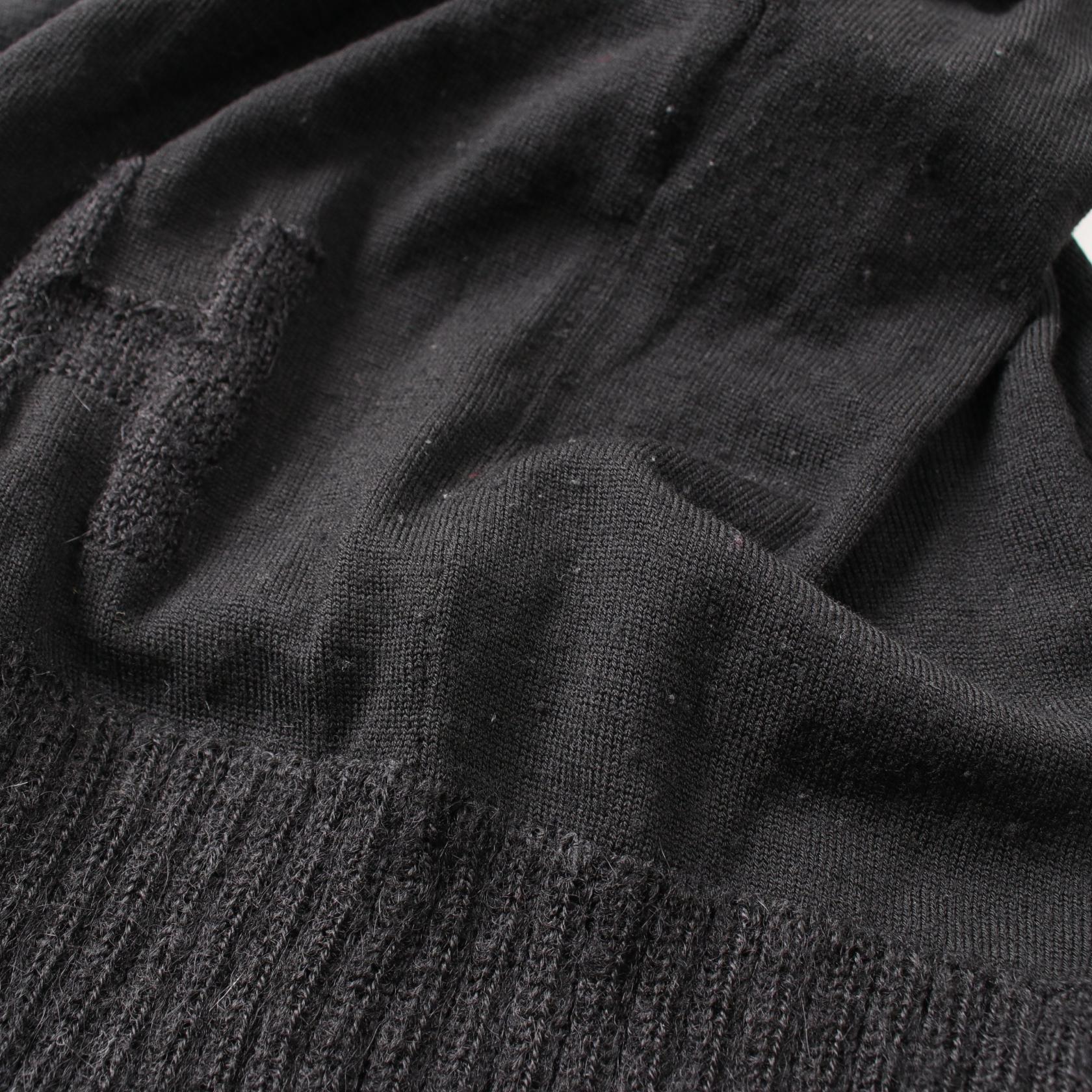 Hermes Wool Alpaca Knit Top Black