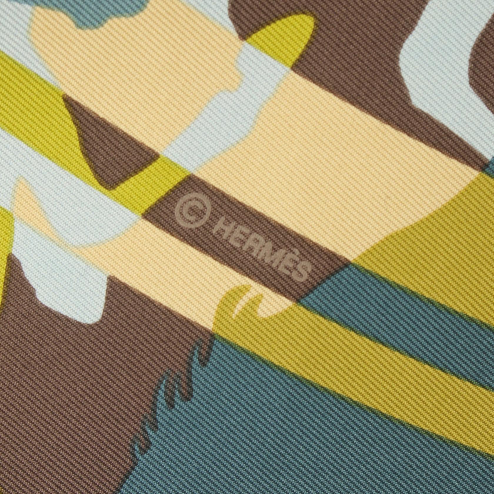 Hermes Silk Scarf EX LIBRIS EN CAMOUFLAGE