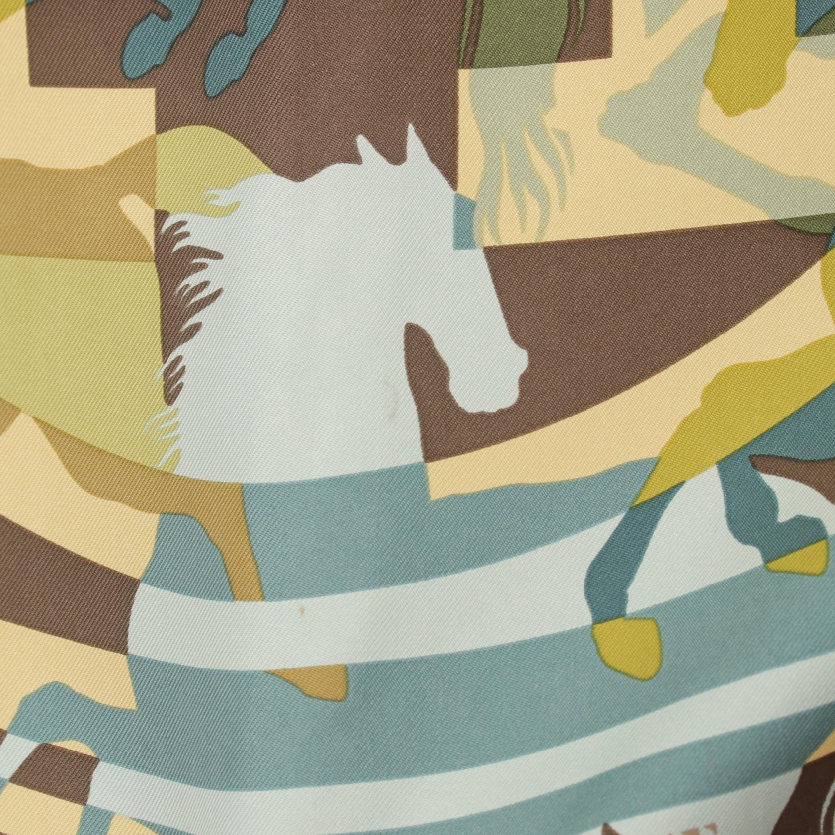 Hermes Silk Scarf EX LIBRIS EN CAMOUFLAGE