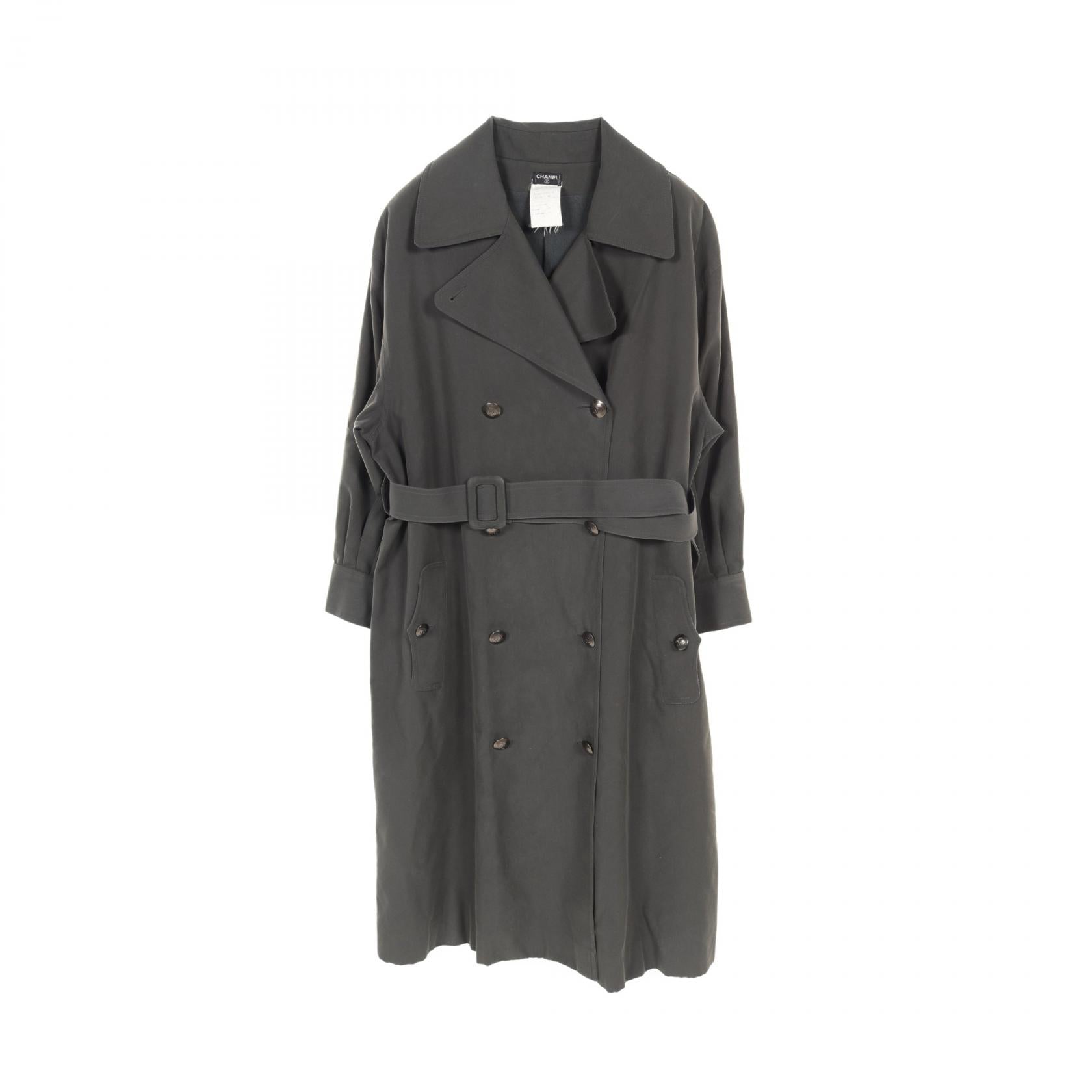 Chanel Cotton/Nylon Trench Coat Gray