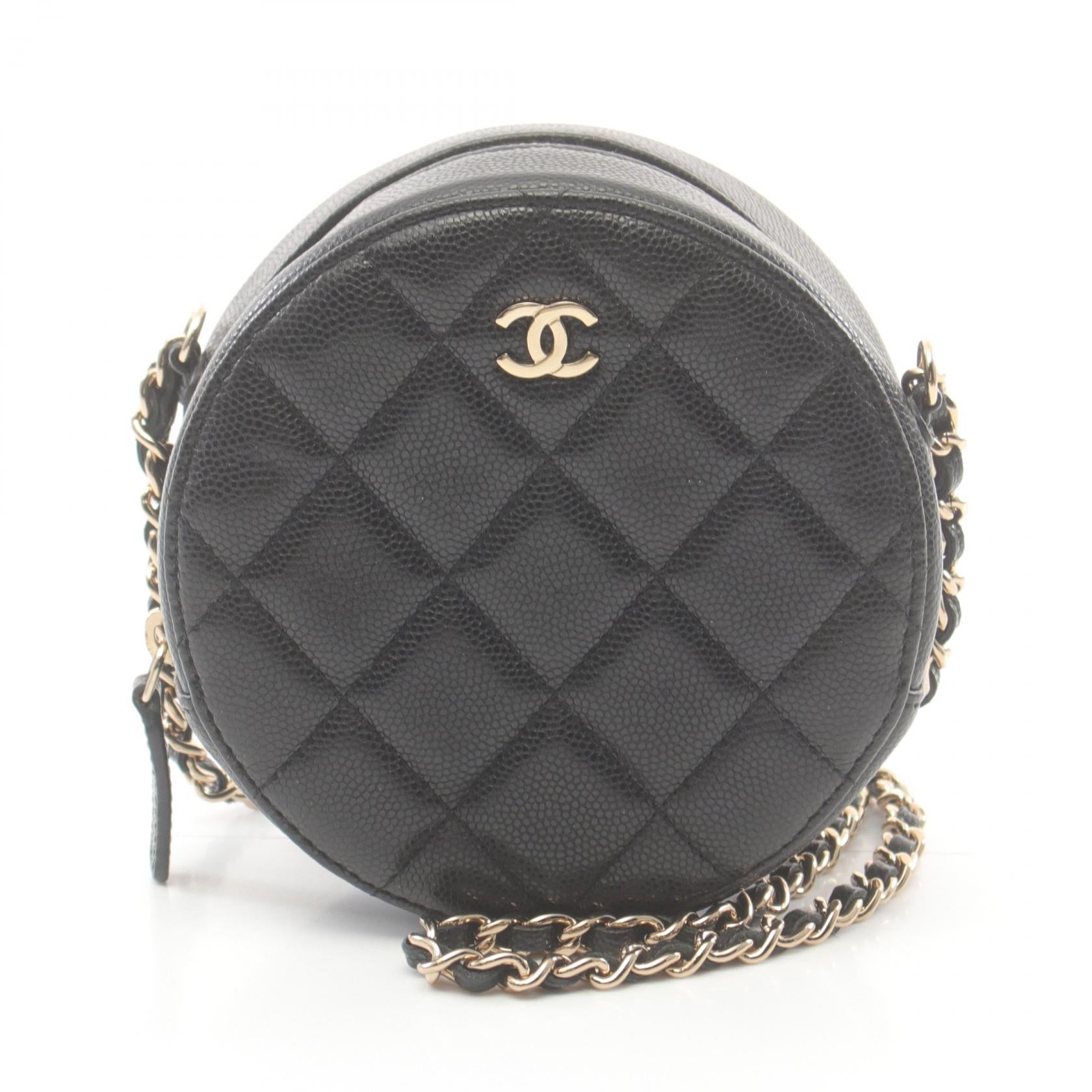 Chanel Caviar Skin Matelasse Shoulder Bag Black