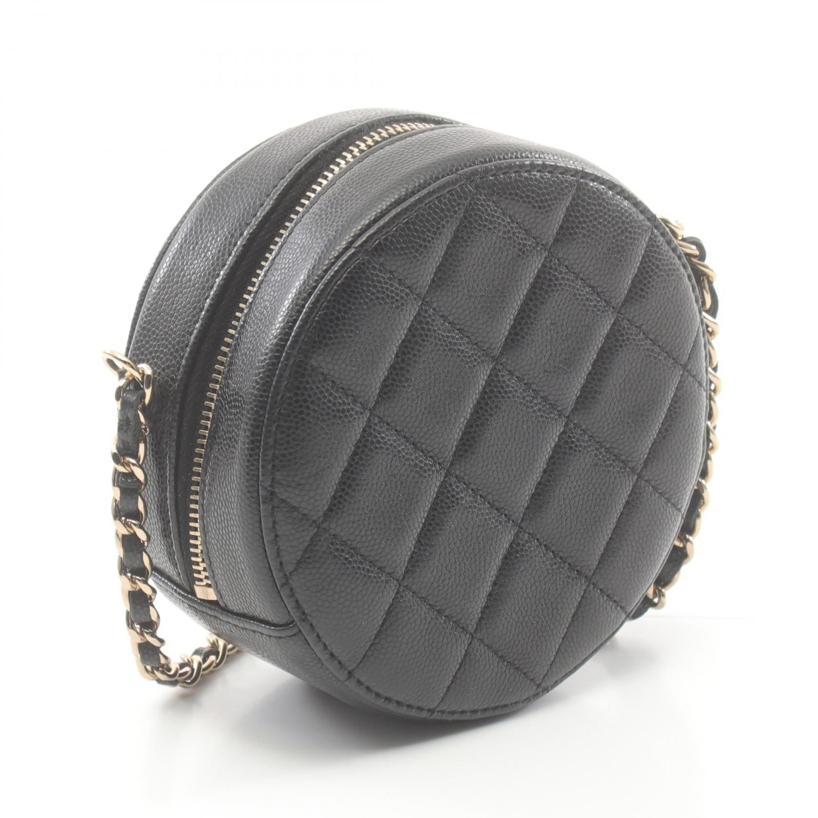 Chanel Caviar Skin Matelasse Shoulder Bag Black