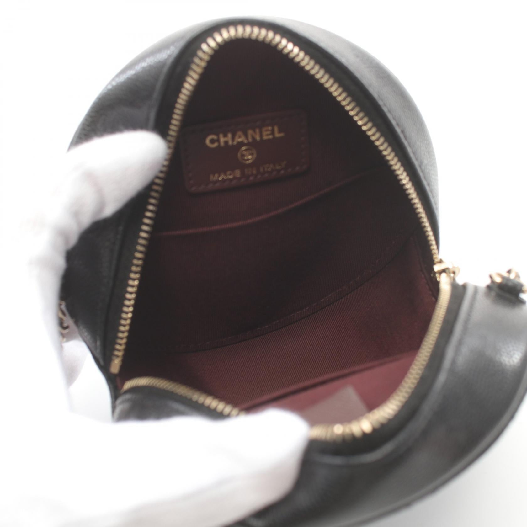 Chanel Caviar Skin Matelasse Shoulder Bag Black