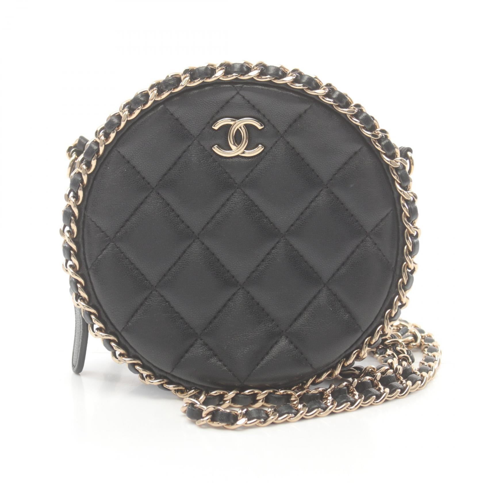 Chanel Lambskin Matelasse Shoulder Bag Black