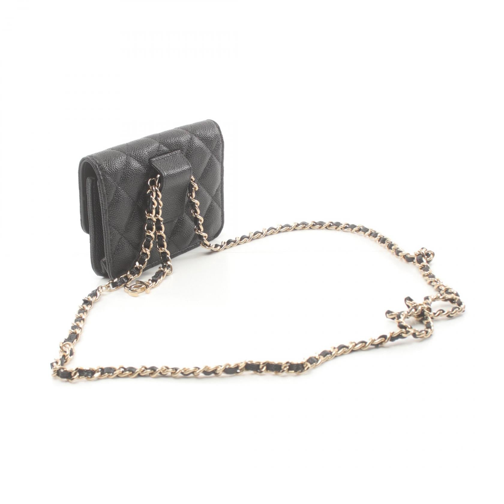 Chanel Caviar Matelasse Chain Belt Bag Black