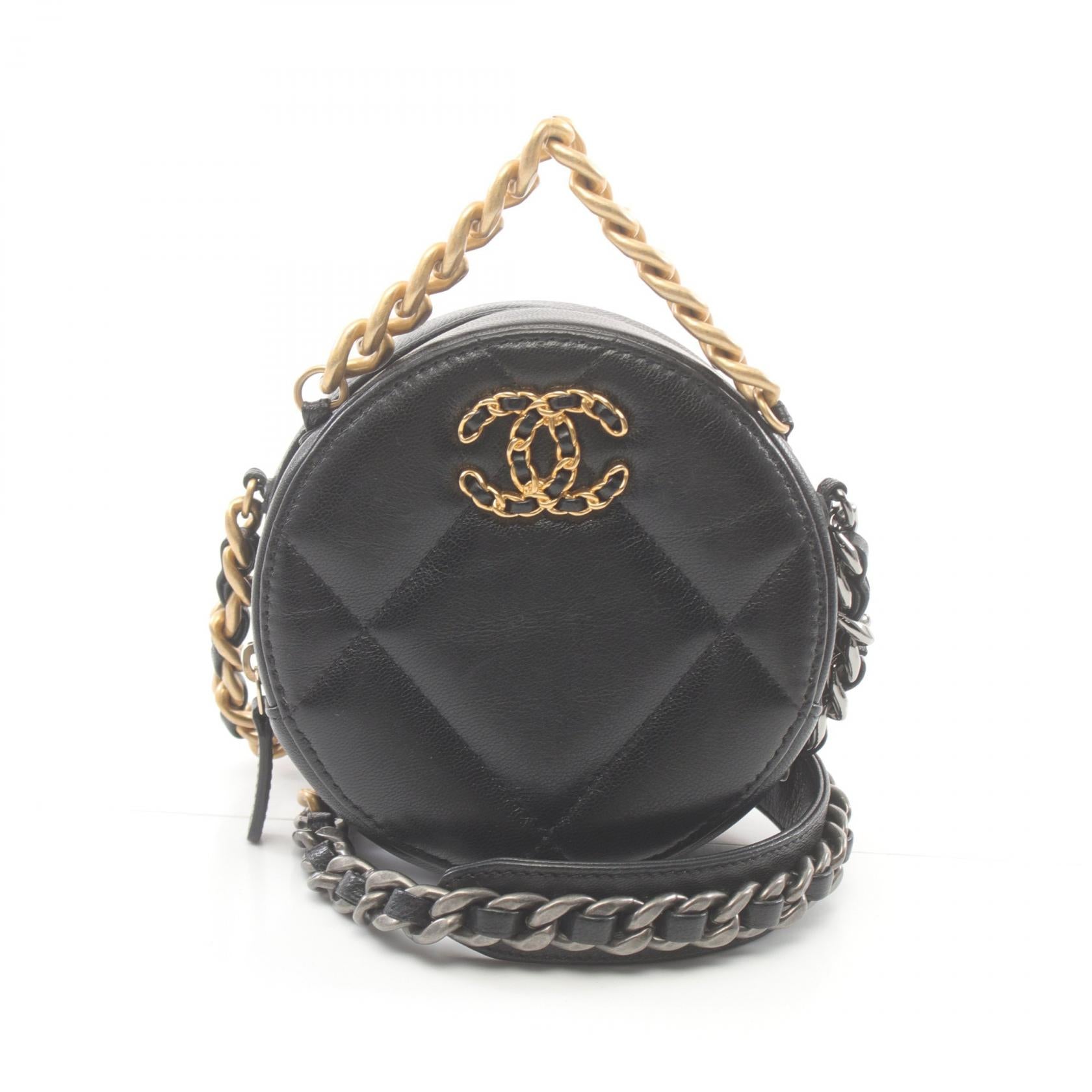 Chanel 19 Lambskin Shoulder Bag Black