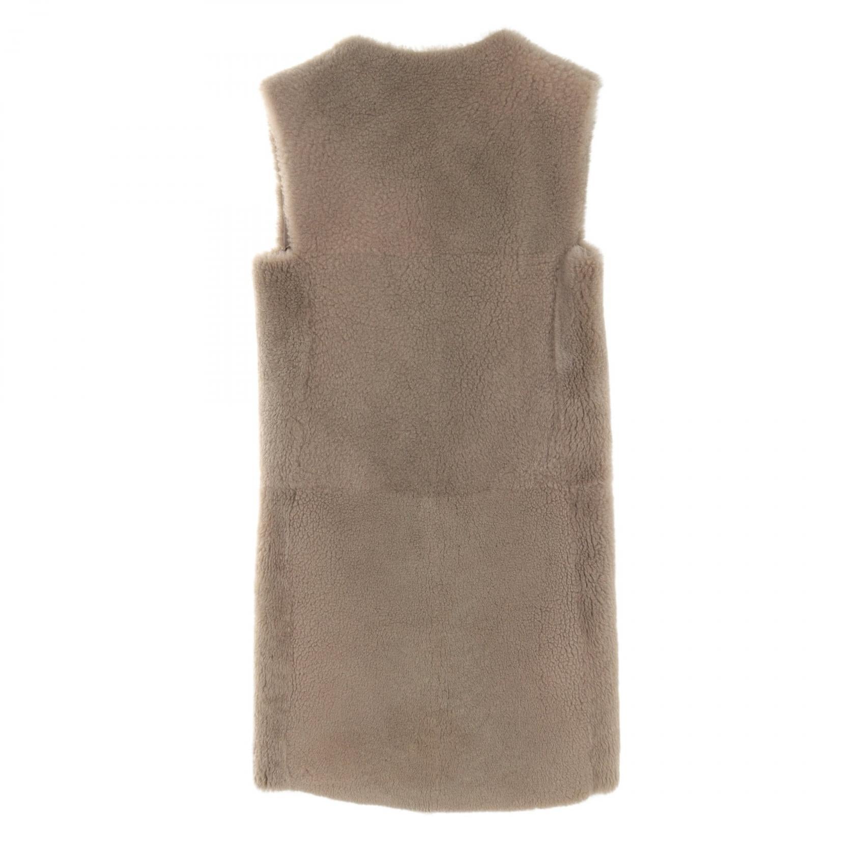 Bottega Veneta Shearling Vest Beige