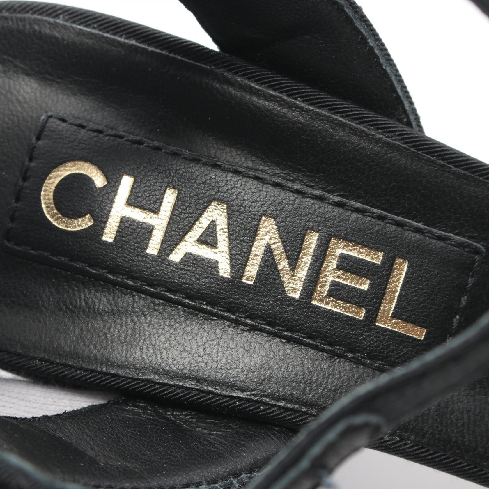 Chanel Camellia Fabric Pumps Black