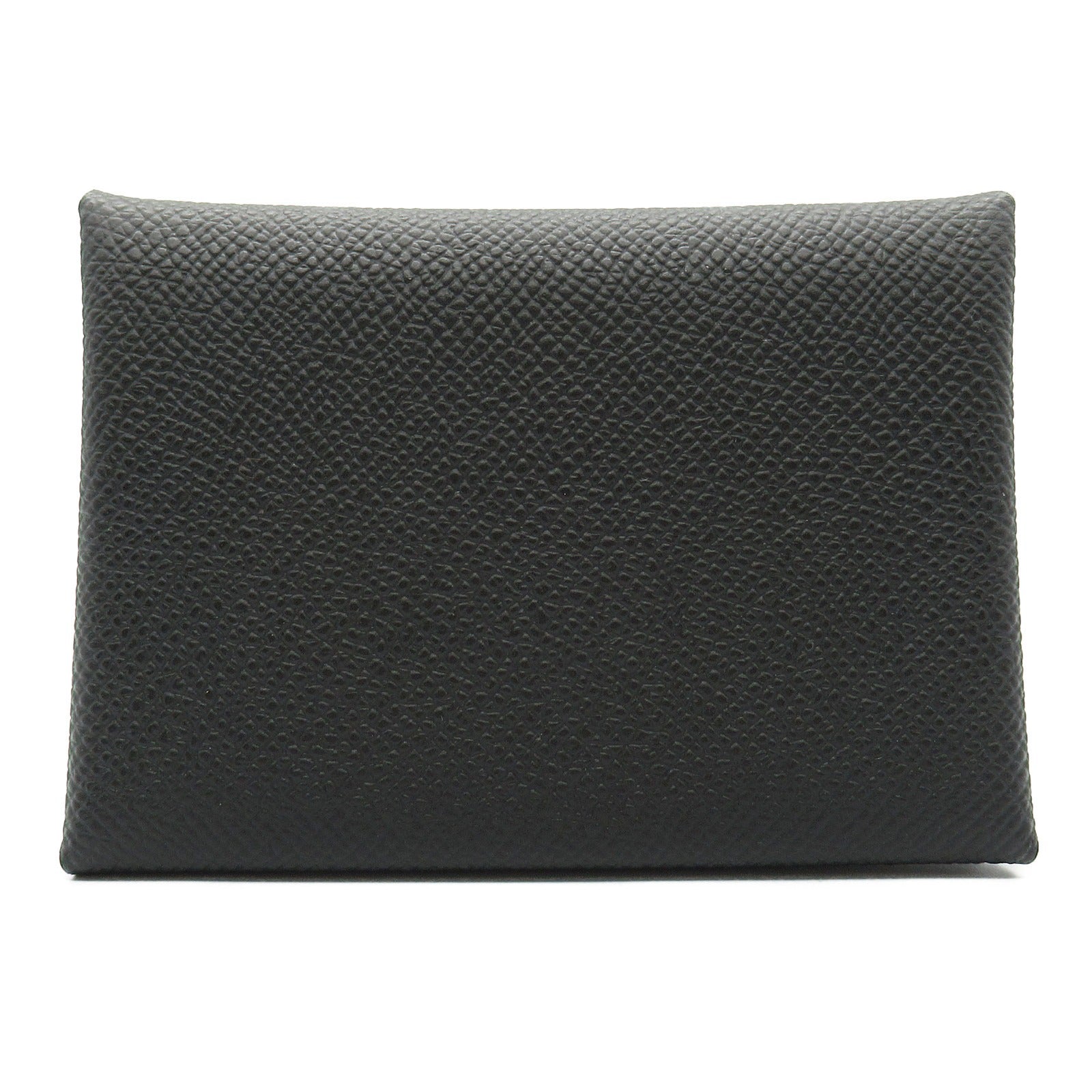 Hermes Calvi Card Case Black Leather