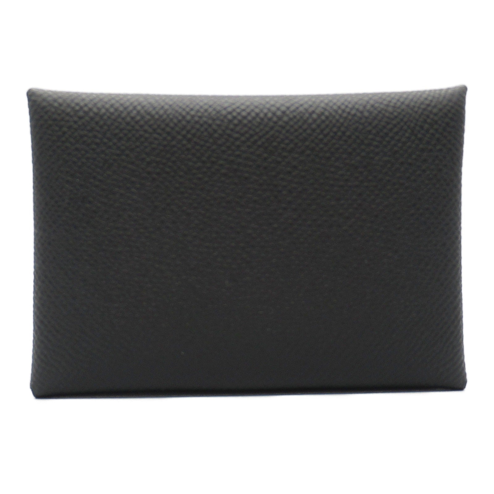 Hermes Calvi Card Case Black Leather