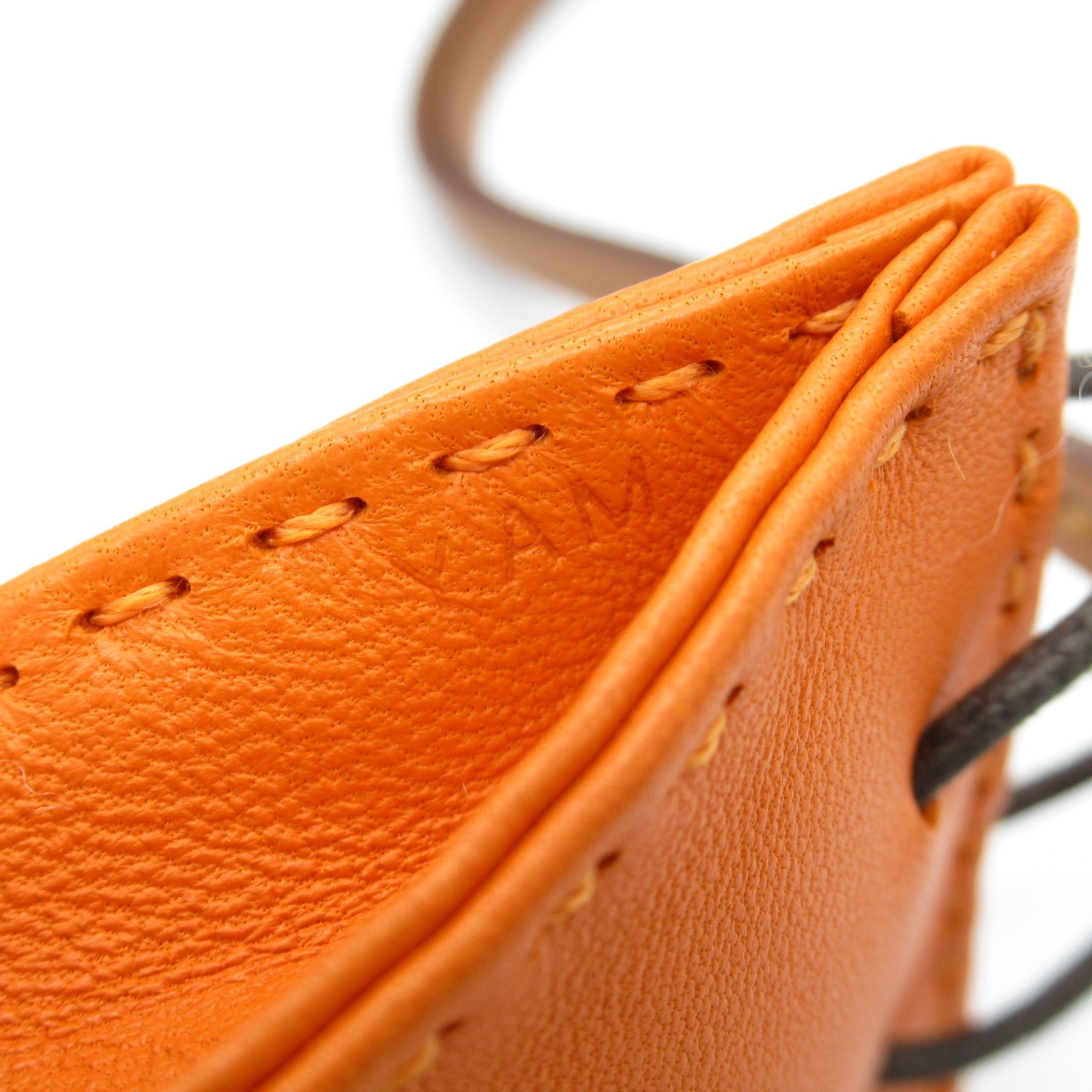 Hermes Leather Bag Charm Orange