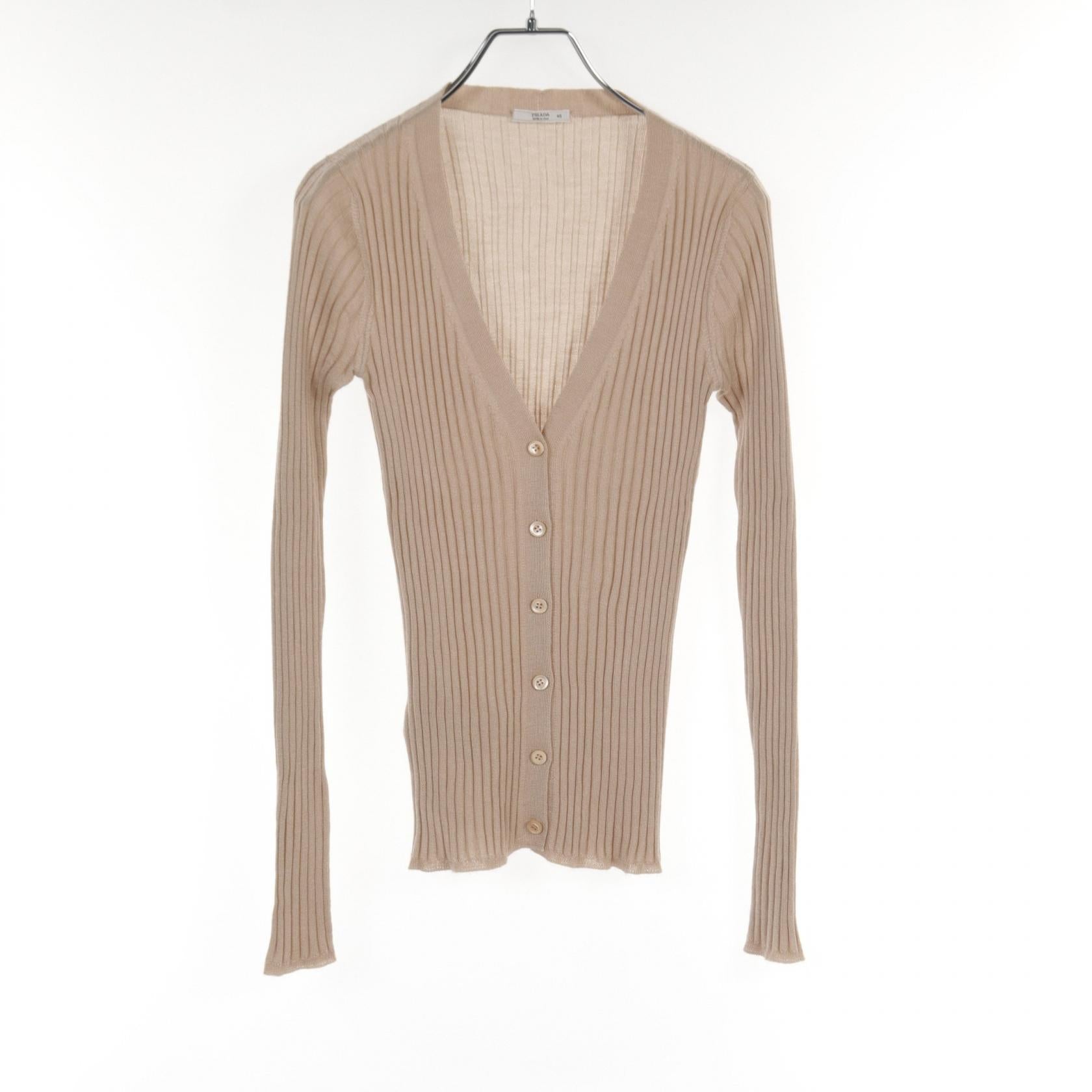 Prada Cashmere Silk Cardigan Beige