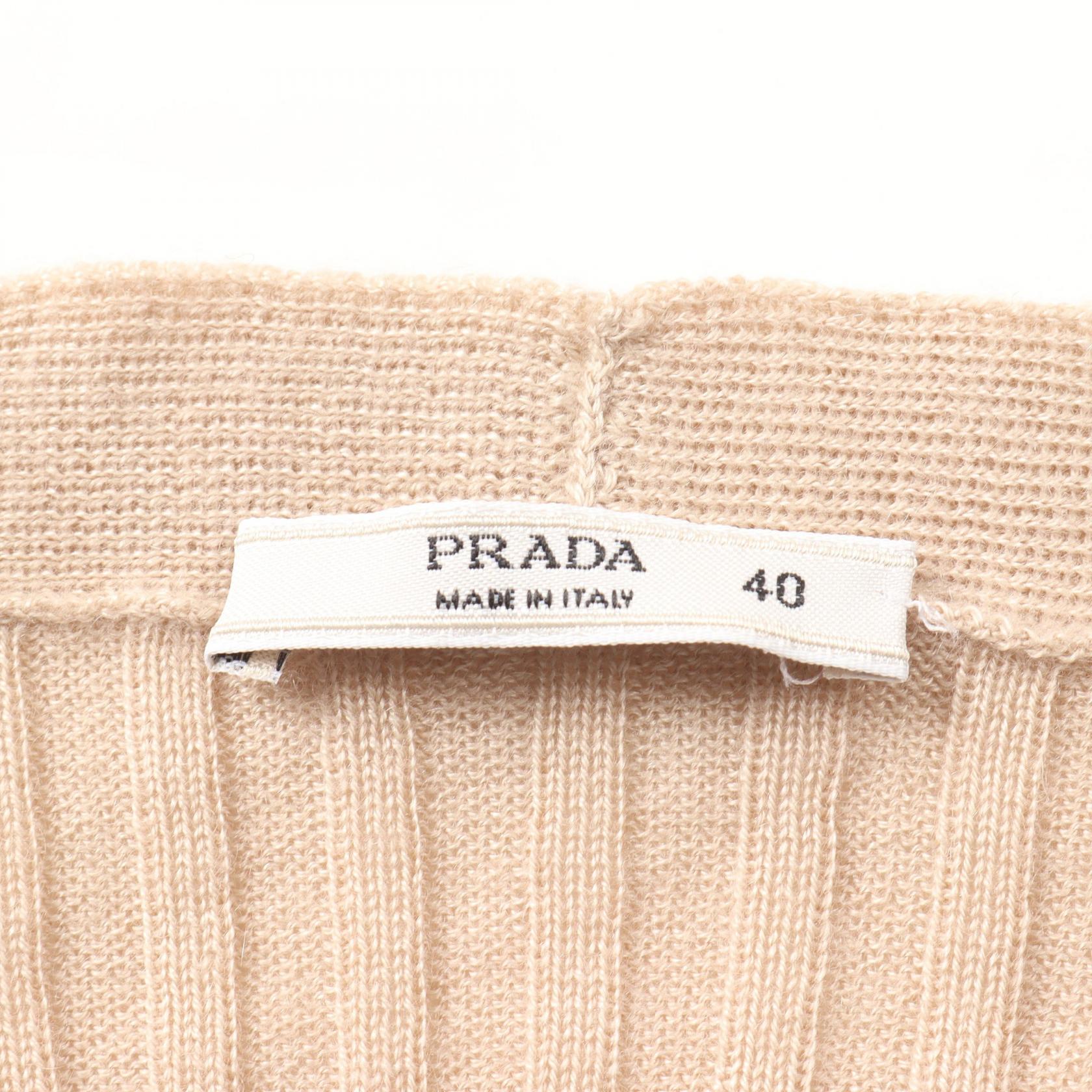 Prada Cashmere Silk Cardigan Beige