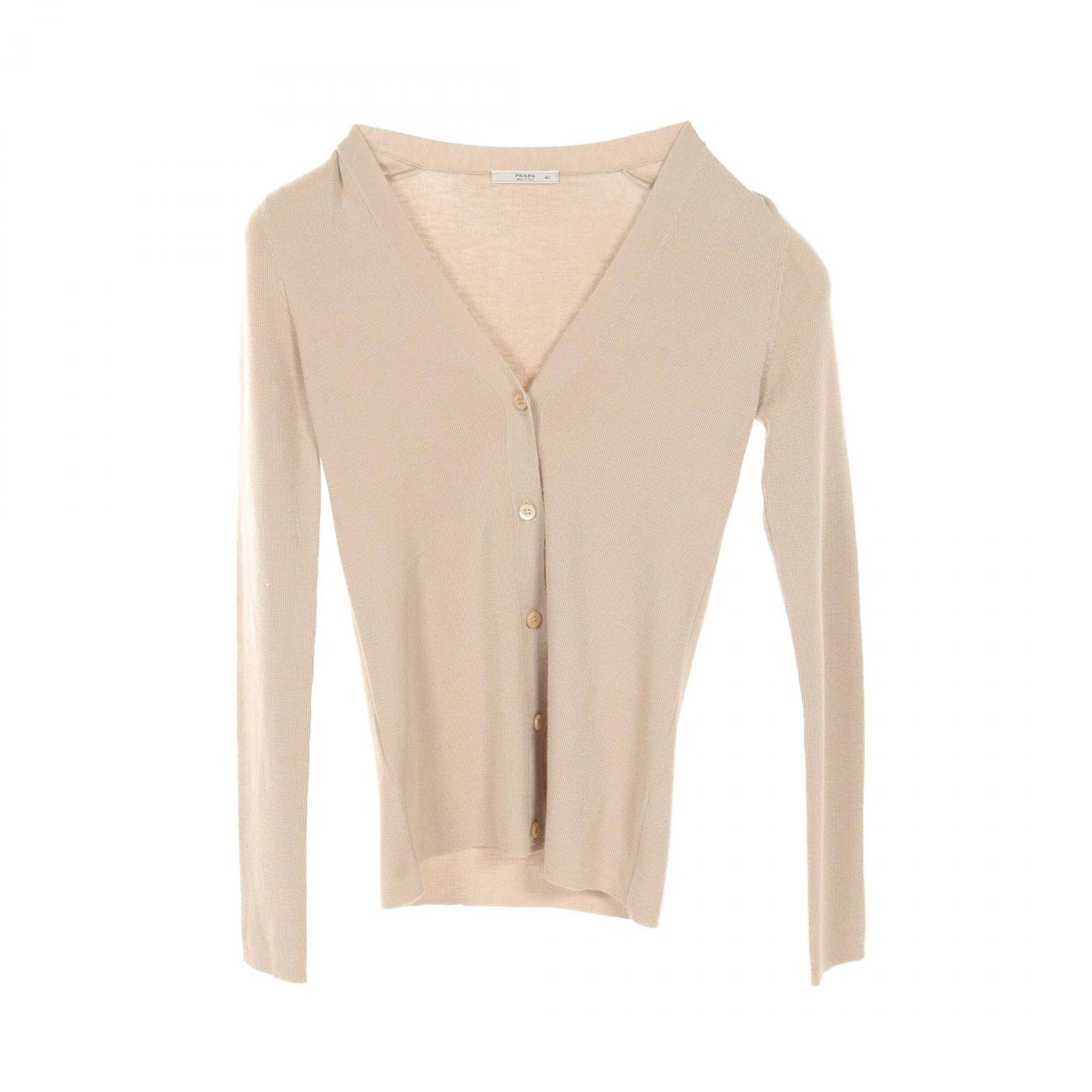 Prada Cashmere Silk Cardigan Beige