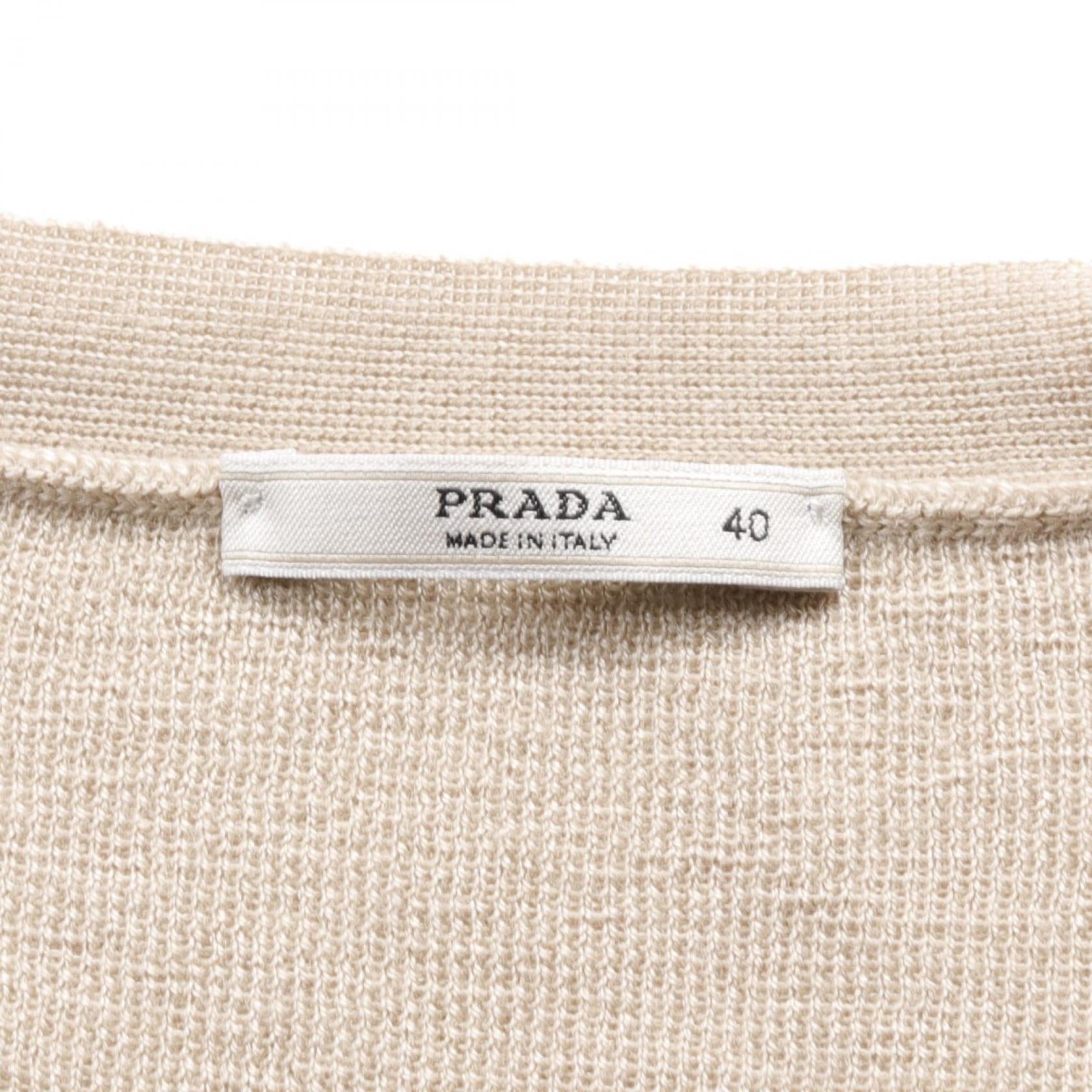 Prada Cashmere Silk Cardigan Beige