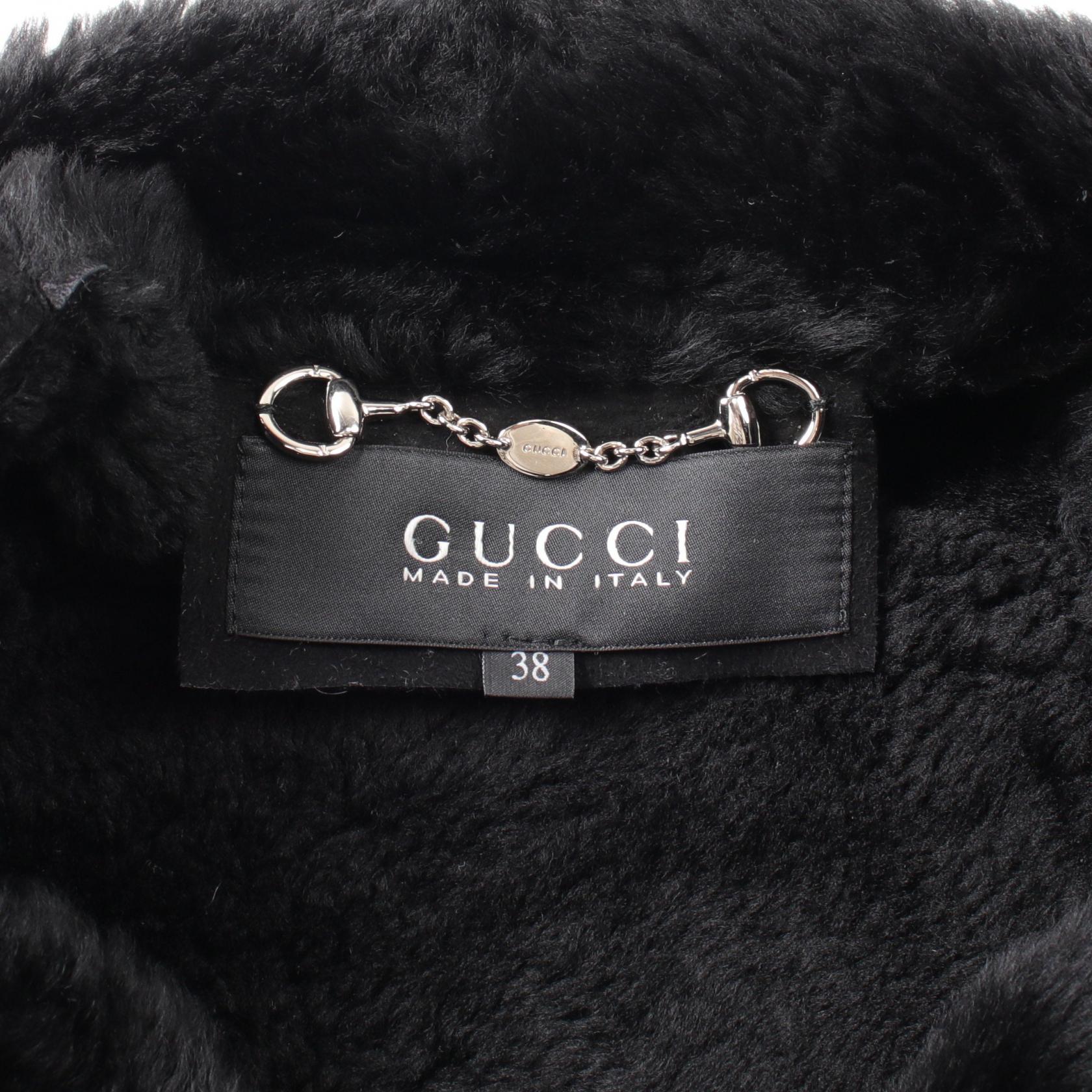 Gucci Shearling Outerwear Black 355982