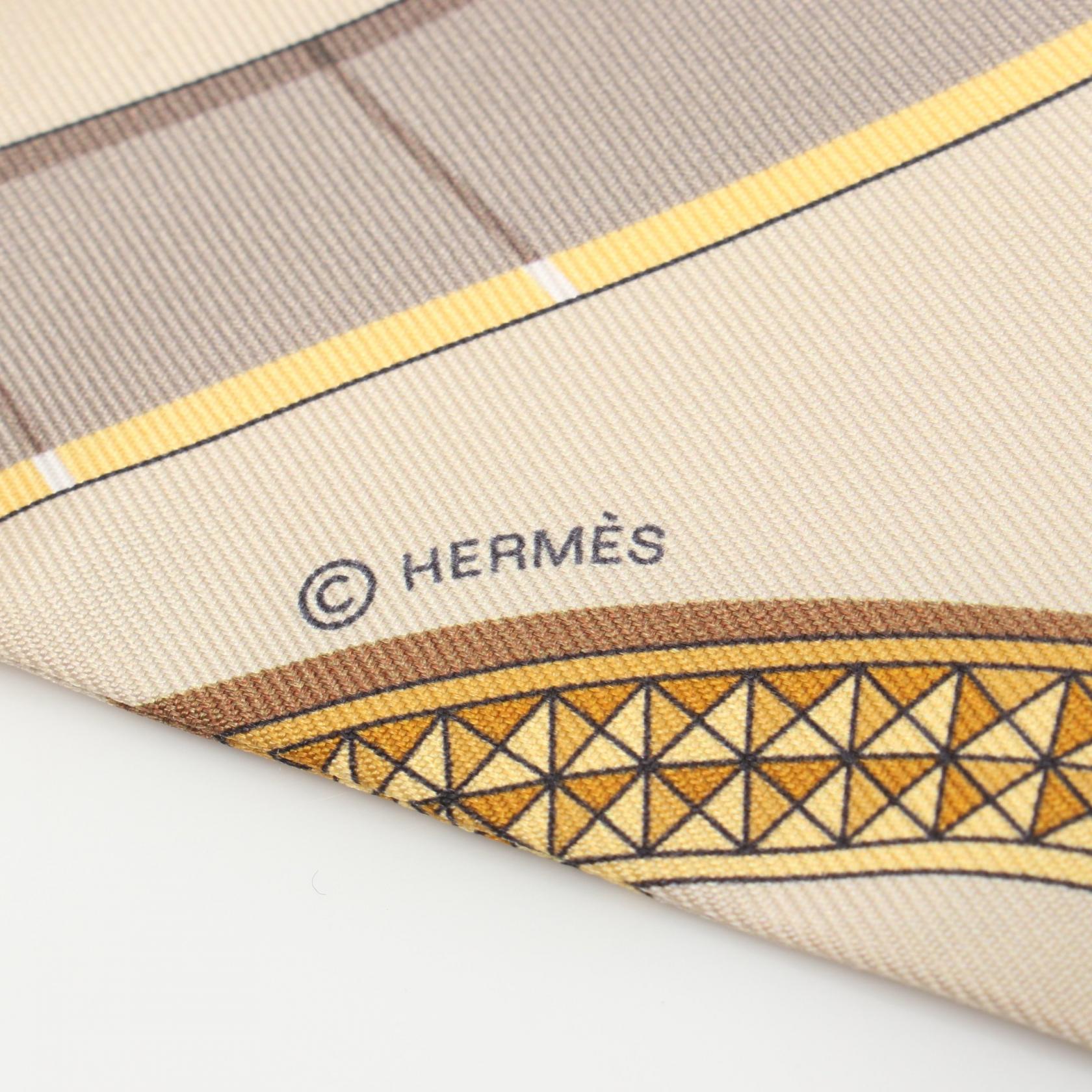 Hermes Silk Twilly Grand Apparat Scarf