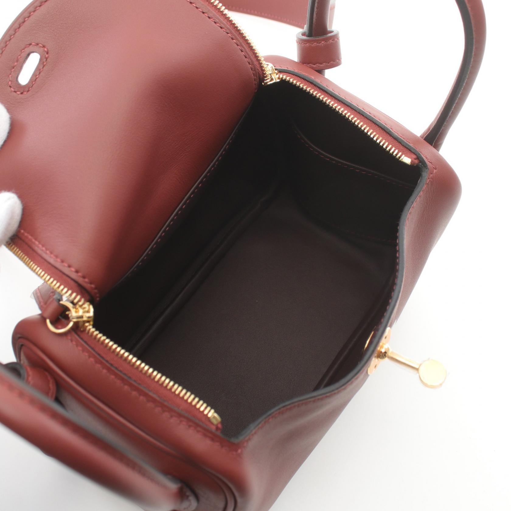 Hermes Lindy Mini Shoulder Bag Bordeaux