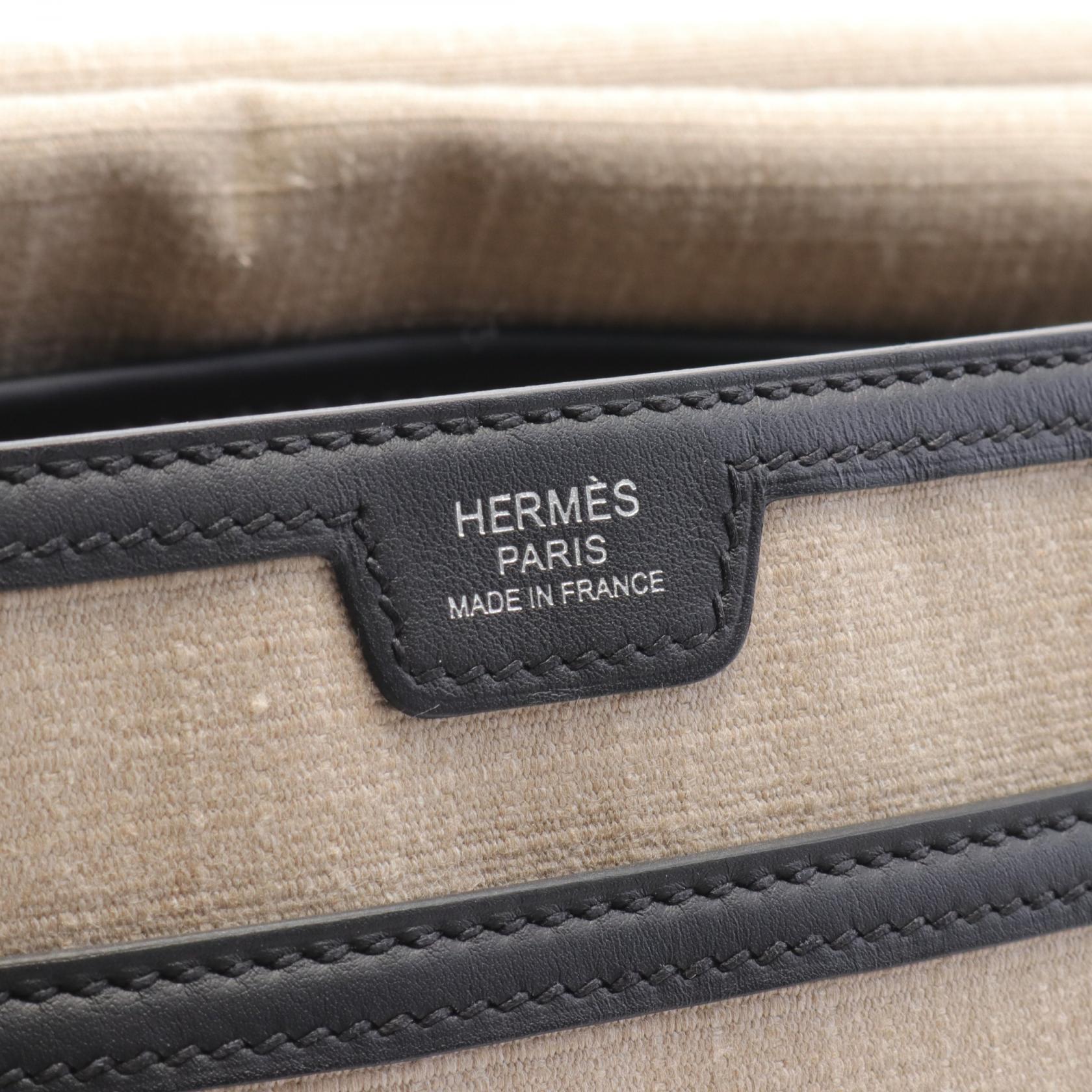 Hermes Messenger Shoulder Bag Beige/Black