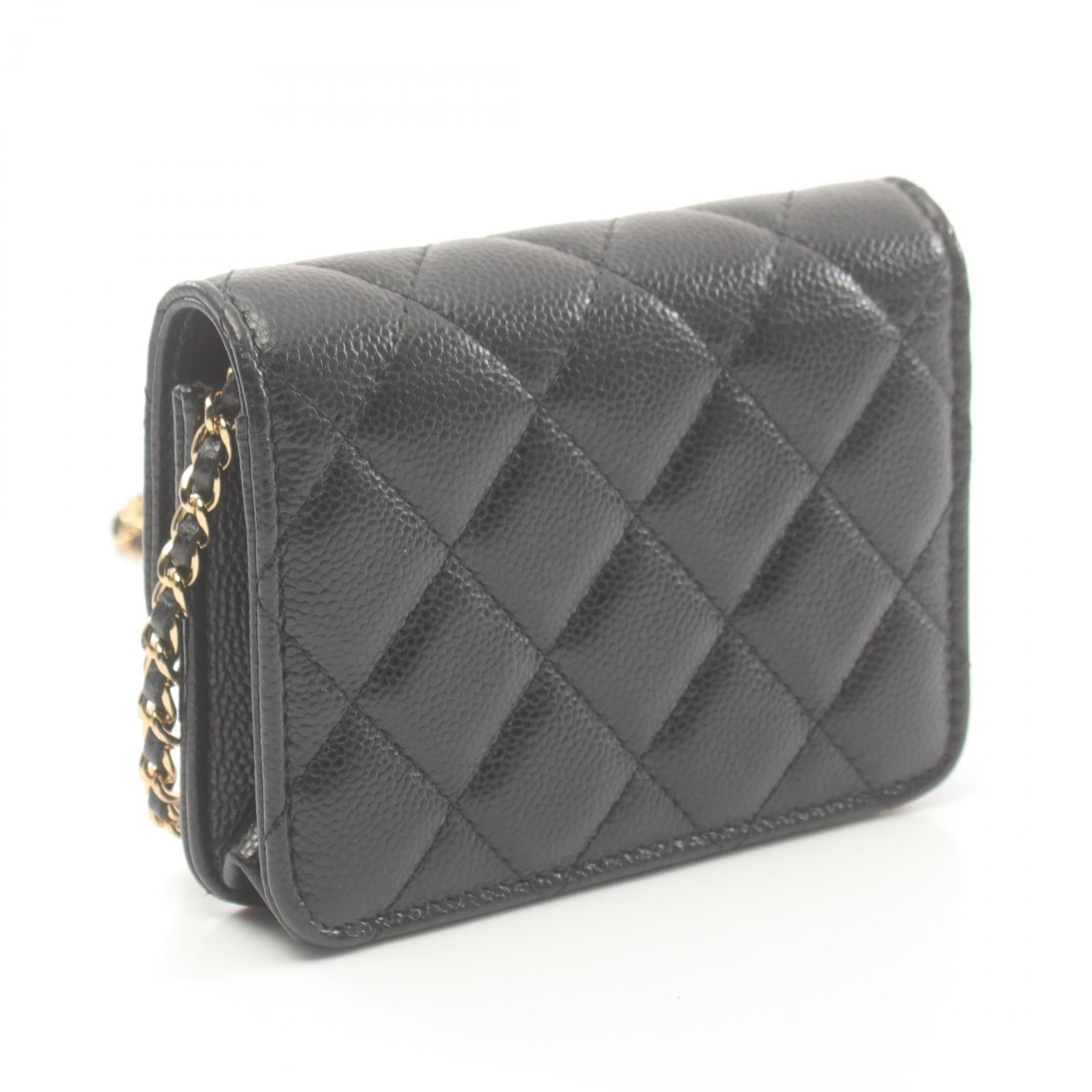 Chanel Matelasse Mini Shoulder Bag Leather Black