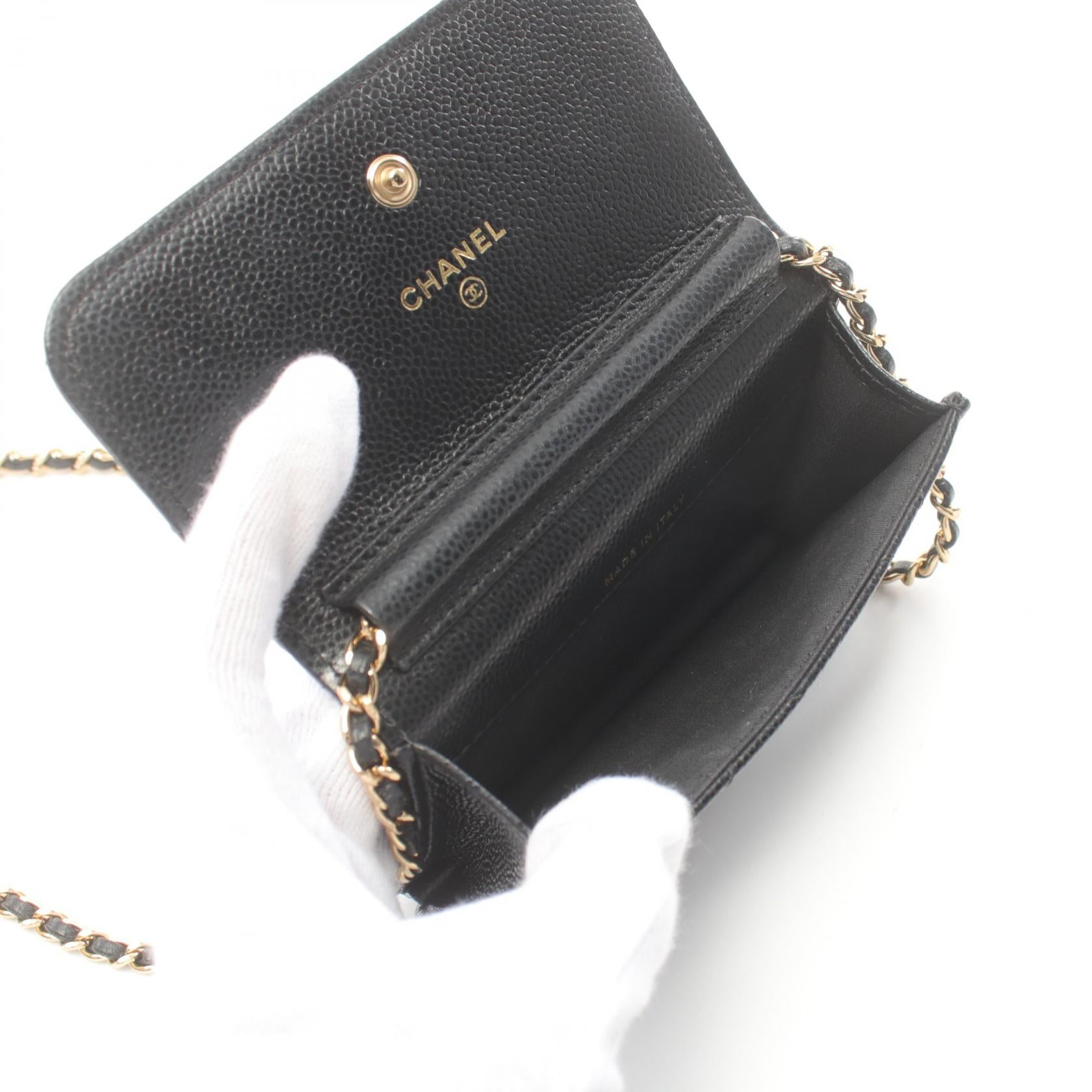 Chanel Matelasse Mini Shoulder Bag Leather Black