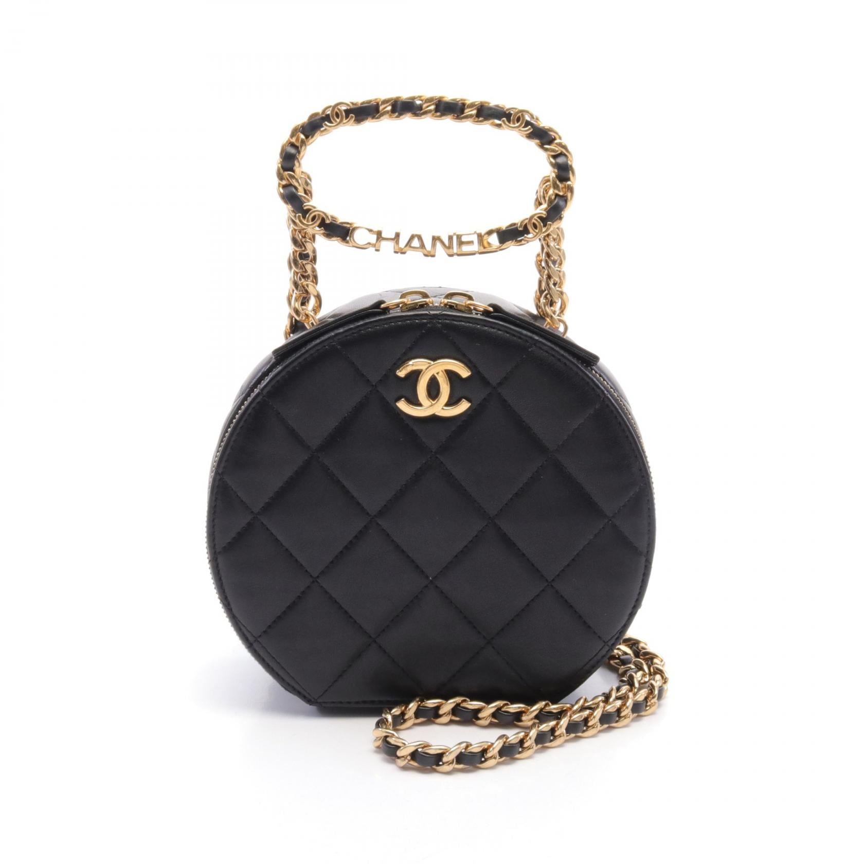 Chanel Lambskin Small Round Shoulder Bag AS3759