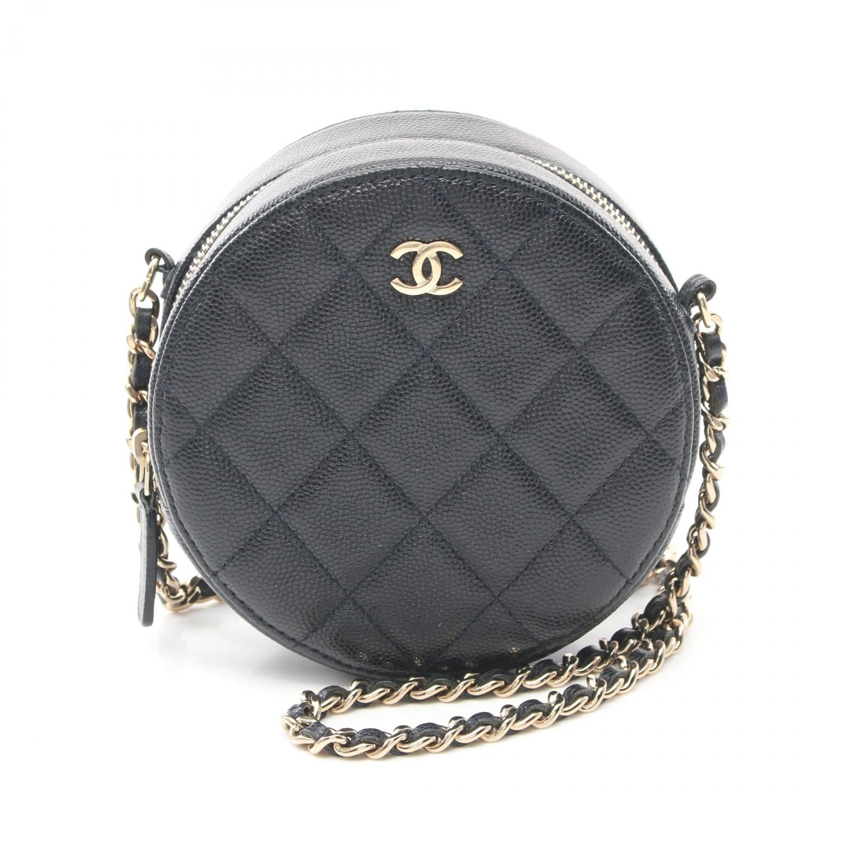 Chanel Matelasse Leather Shoulder Bag Navy