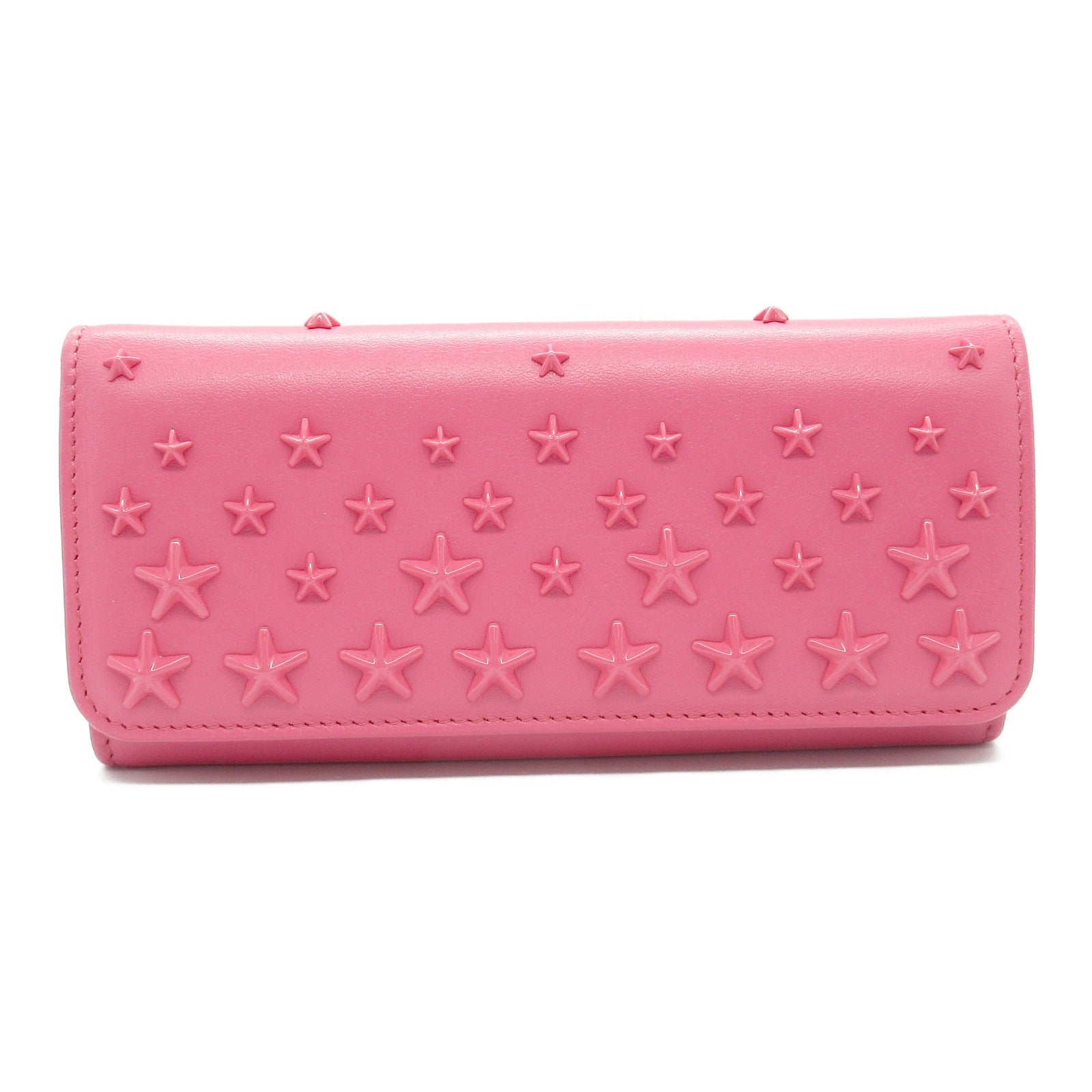 Jimmy Choo Star Studs Zip Wallet Pink Leather