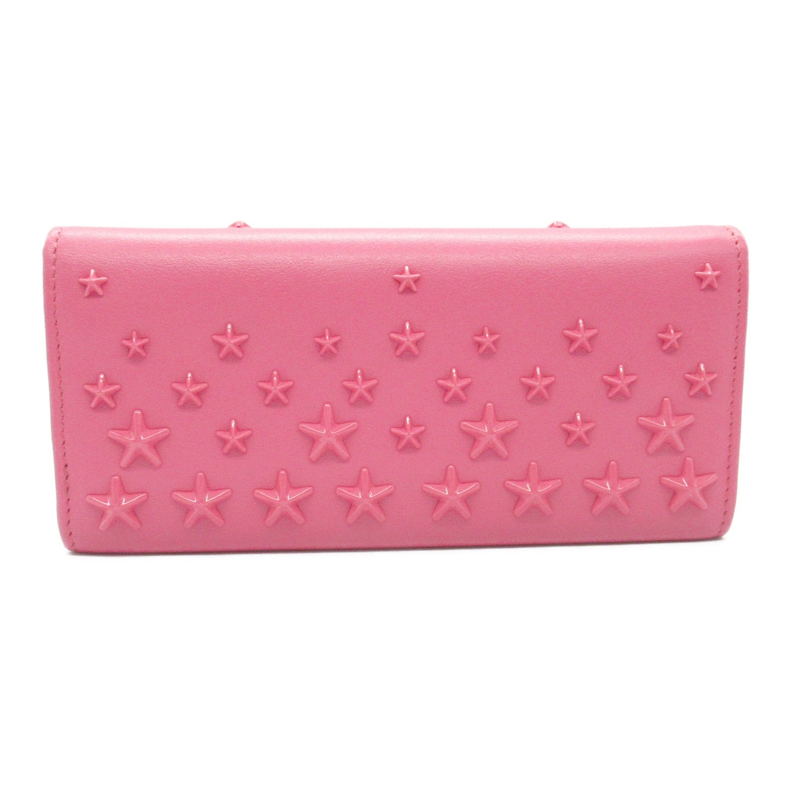 Jimmy Choo Star Studs Zip Wallet Pink Leather