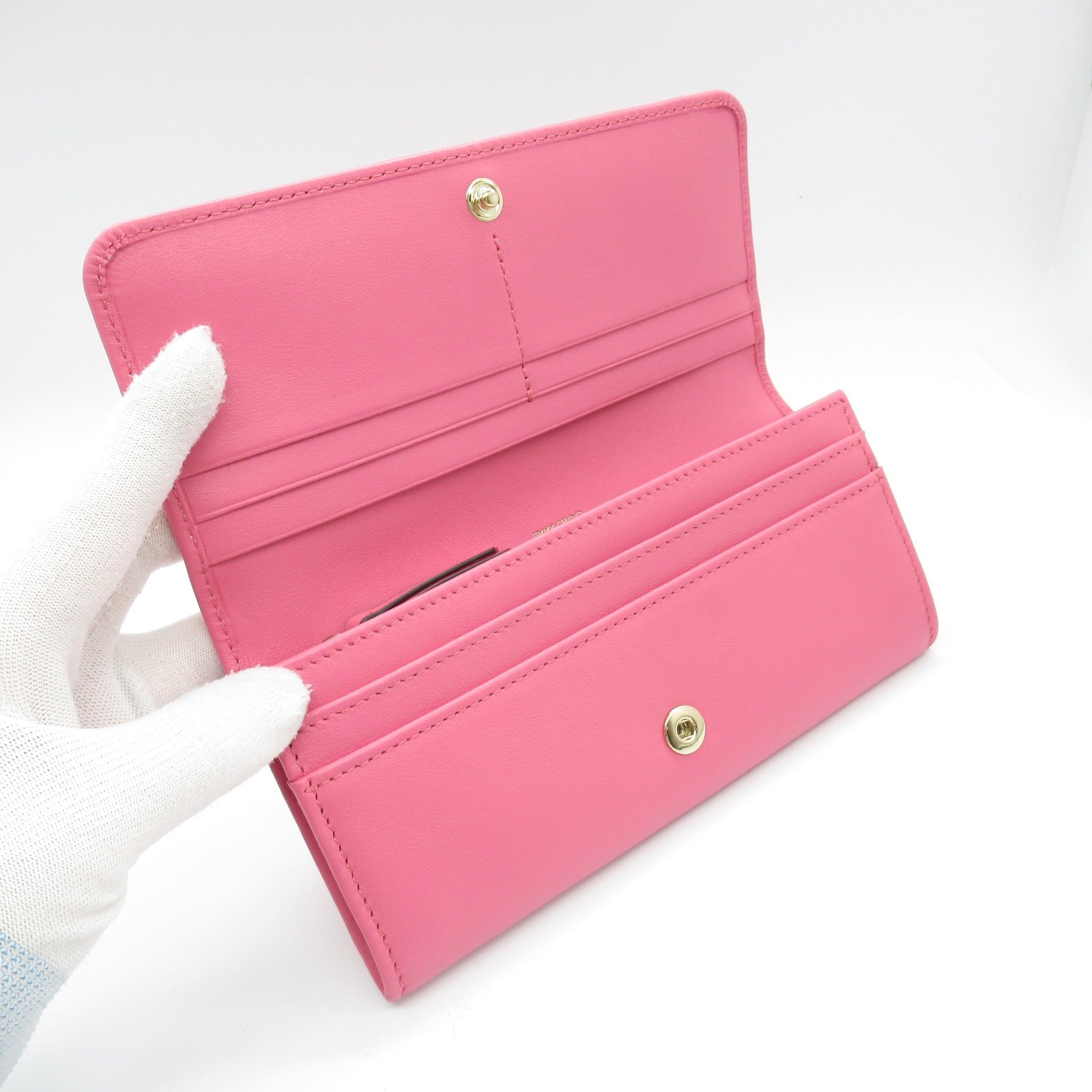 Jimmy Choo Star Studs Zip Wallet Pink Leather