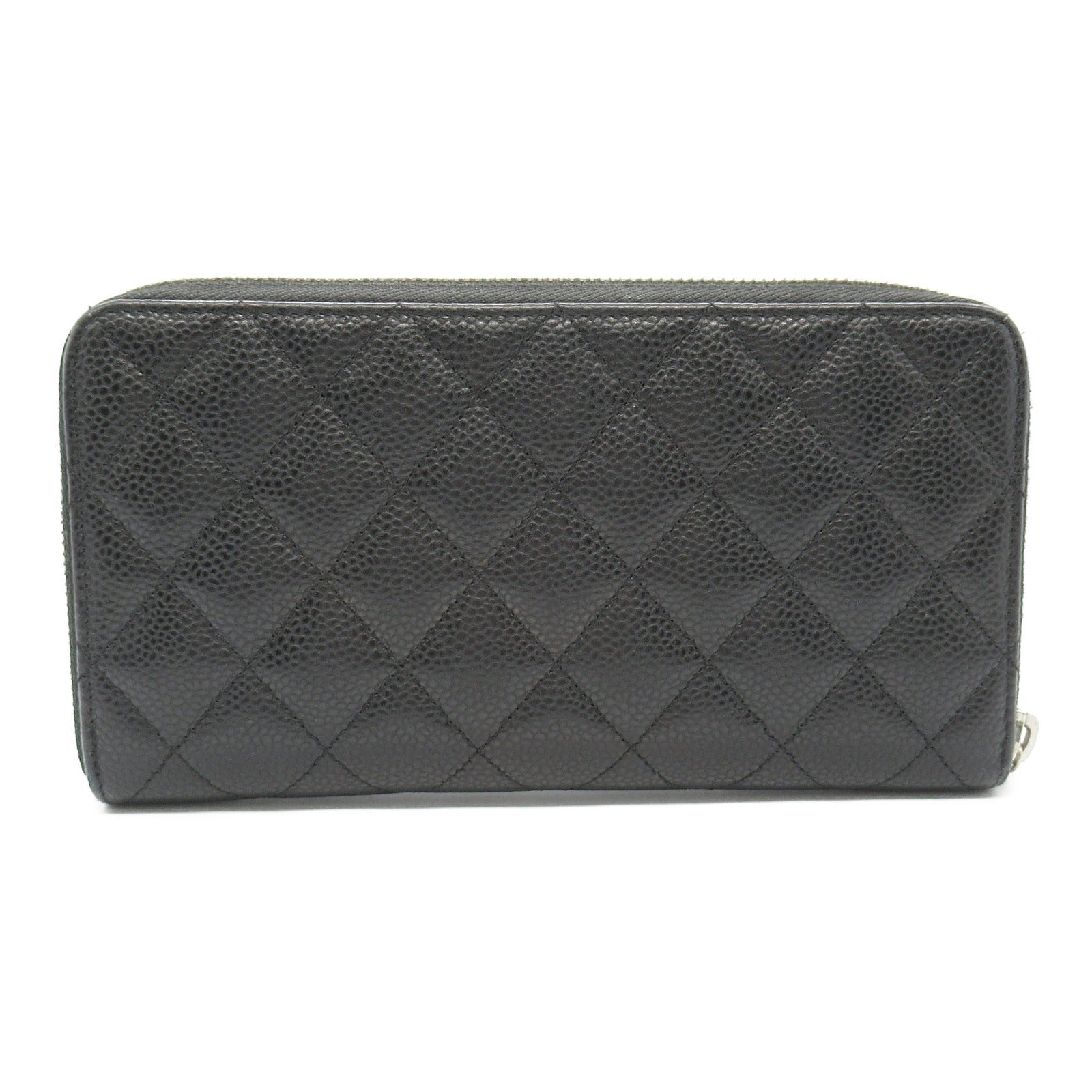 Chanel Leather Matelasse Round Wallet Black