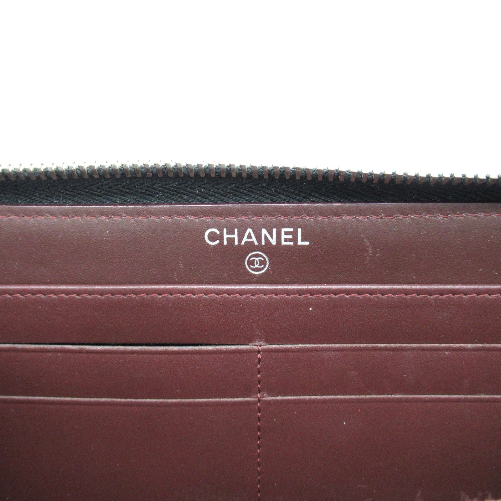 Chanel Leather Matelasse Round Wallet Black