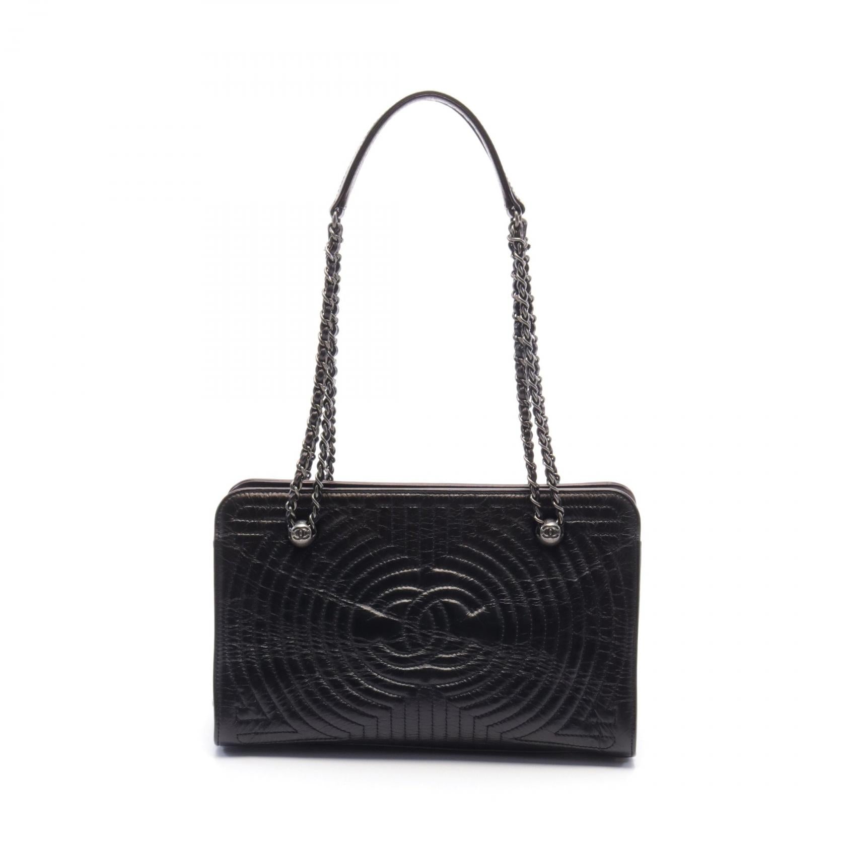 Chanel Leather Coco Mark Shoulder Bag Black