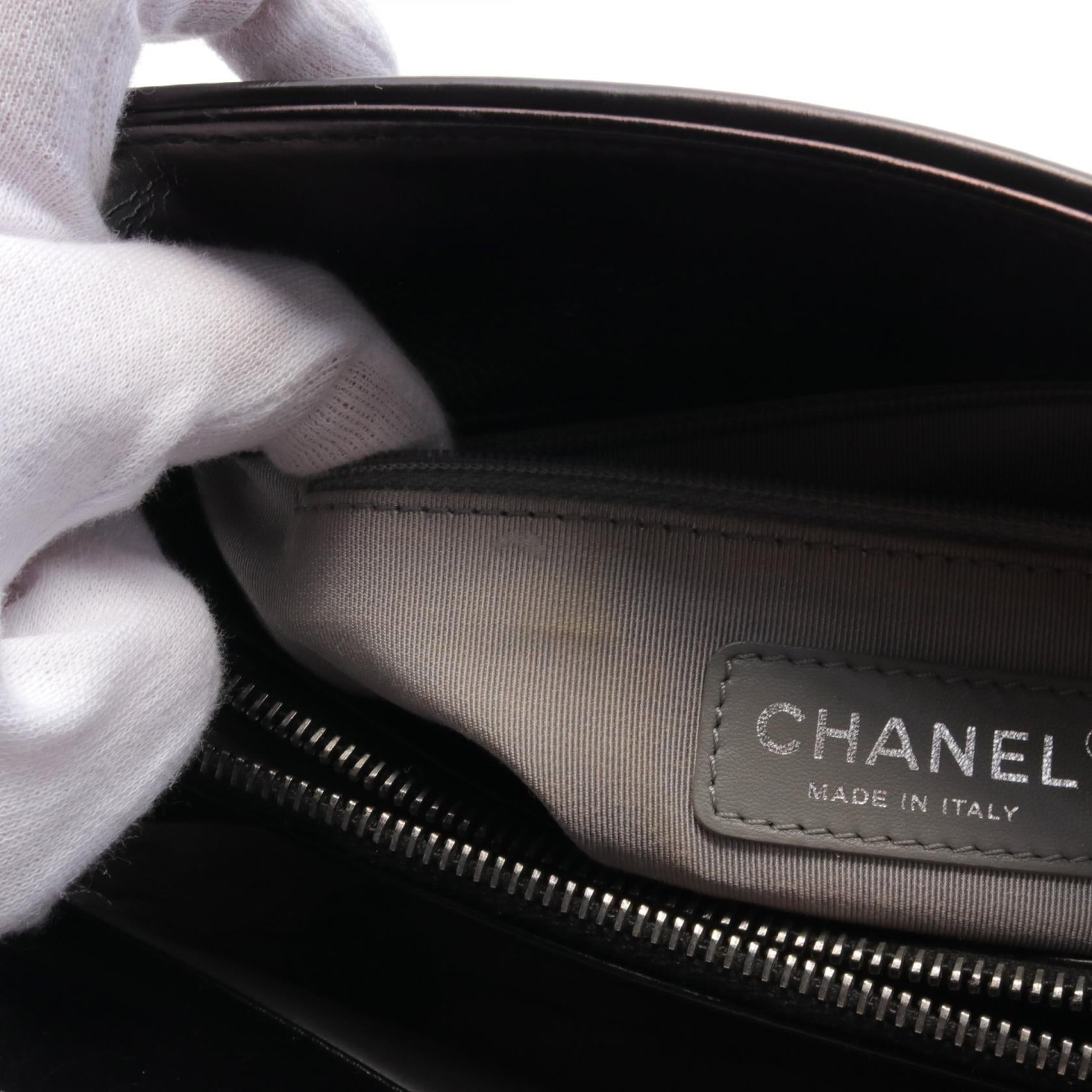 Chanel Leather Coco Mark Shoulder Bag Black