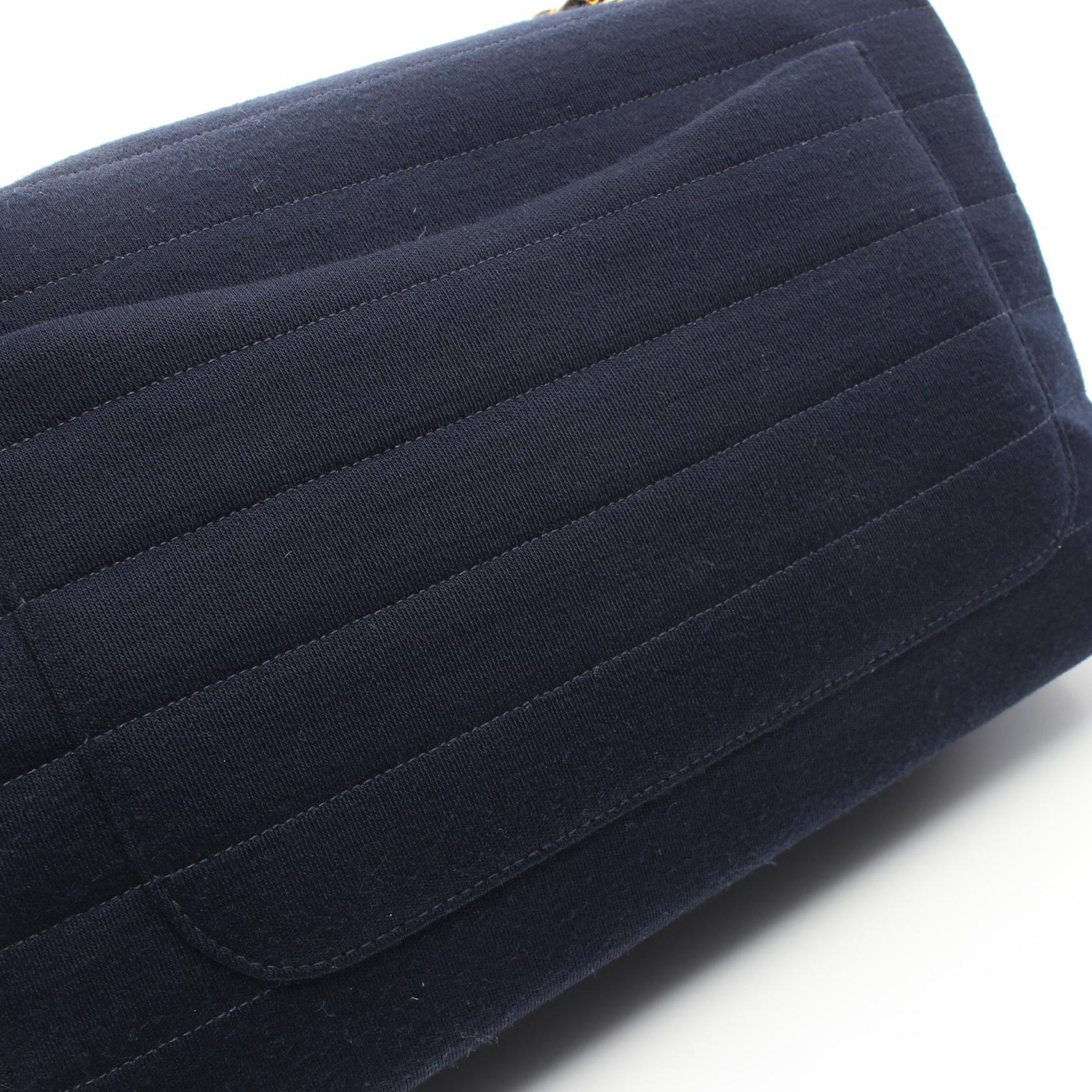 Chanel Jersey Shoulder Bag Navy