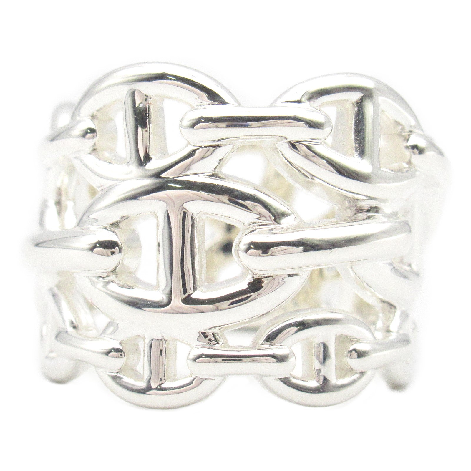 Hermes Silver 925 Chain d'Ancre GM Ring