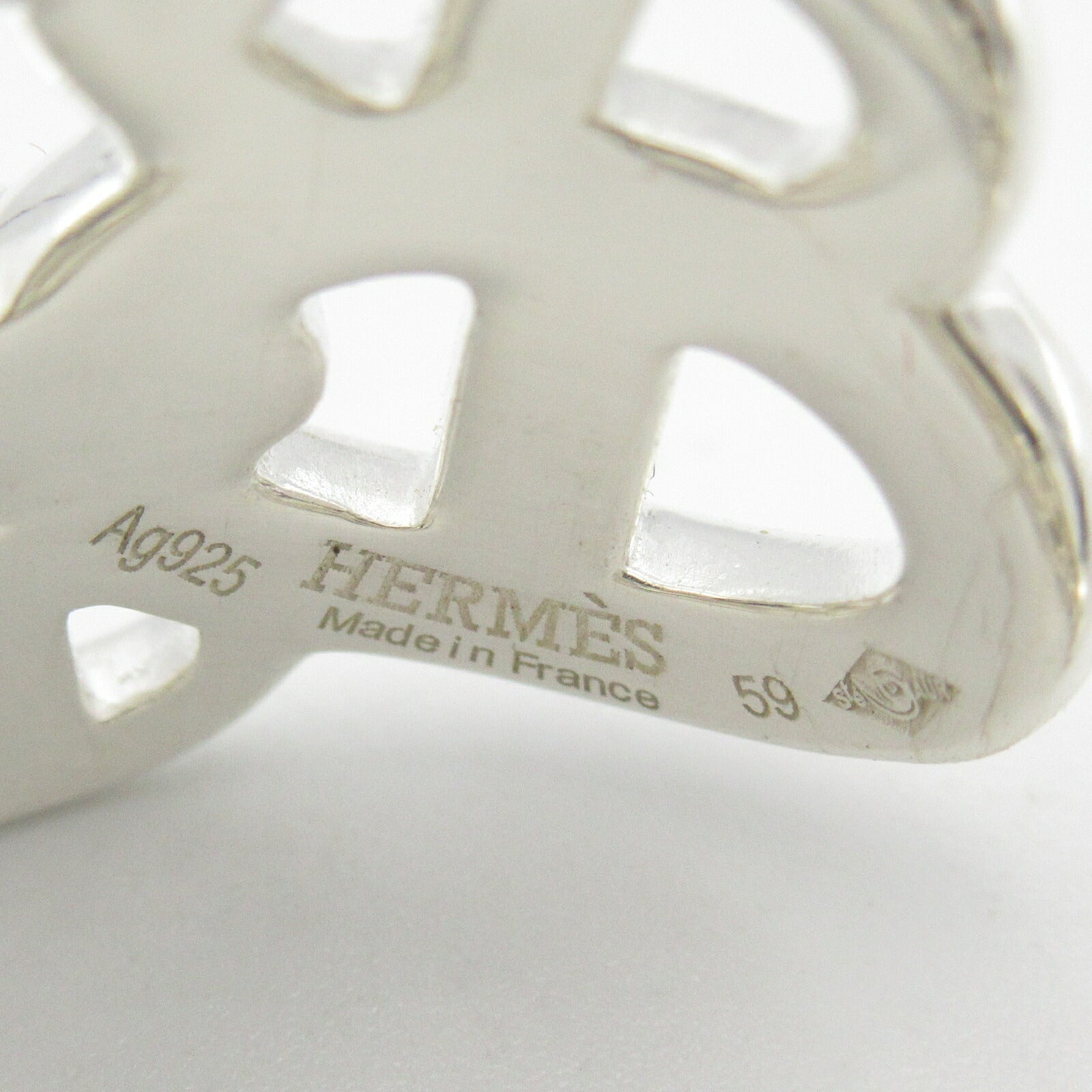 Hermes Silver 925 Chain d'Ancre GM Ring