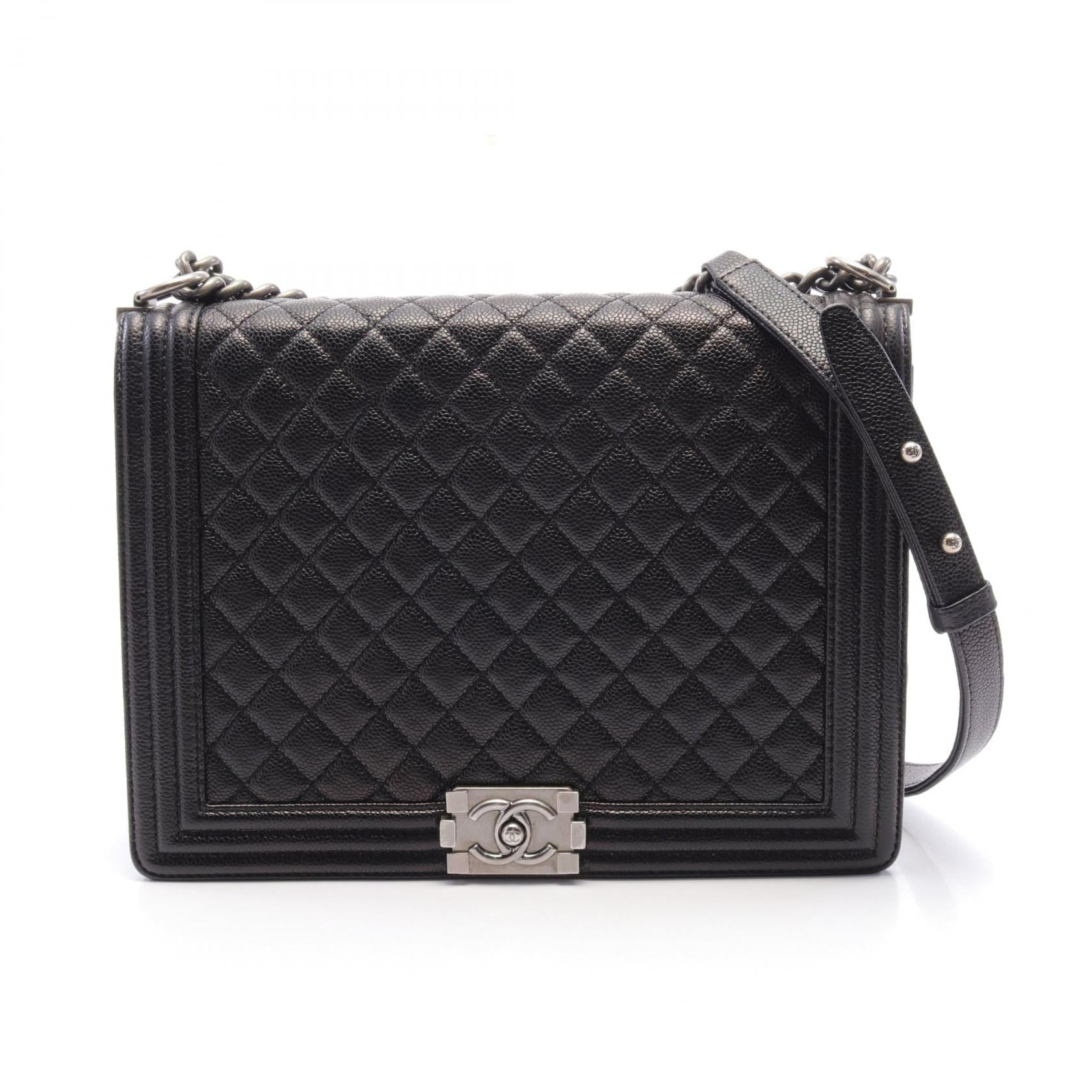 Chanel Boy Large Shoulder Bag Black Leather