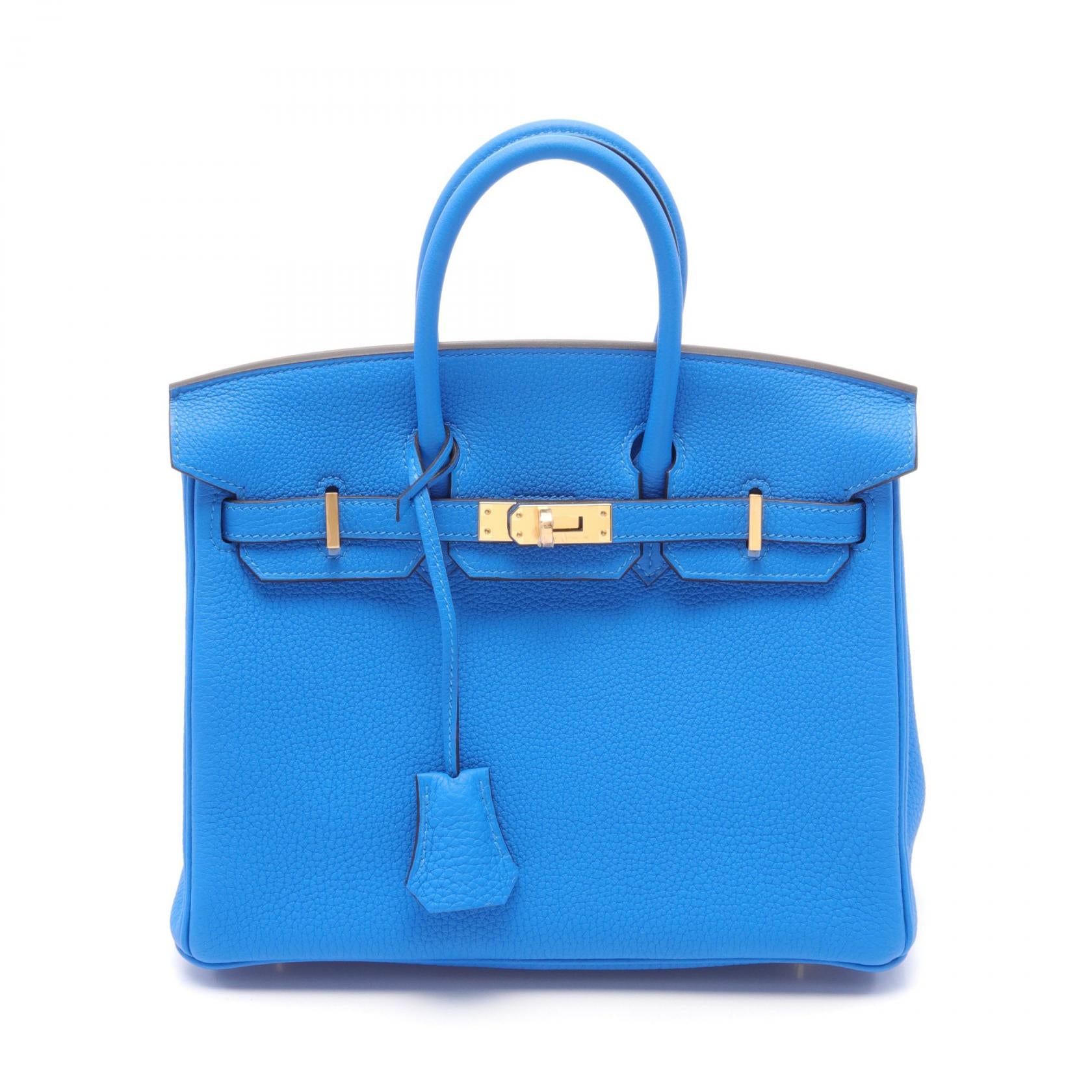 Hermes Birkin 25 Togo Handbag Blue