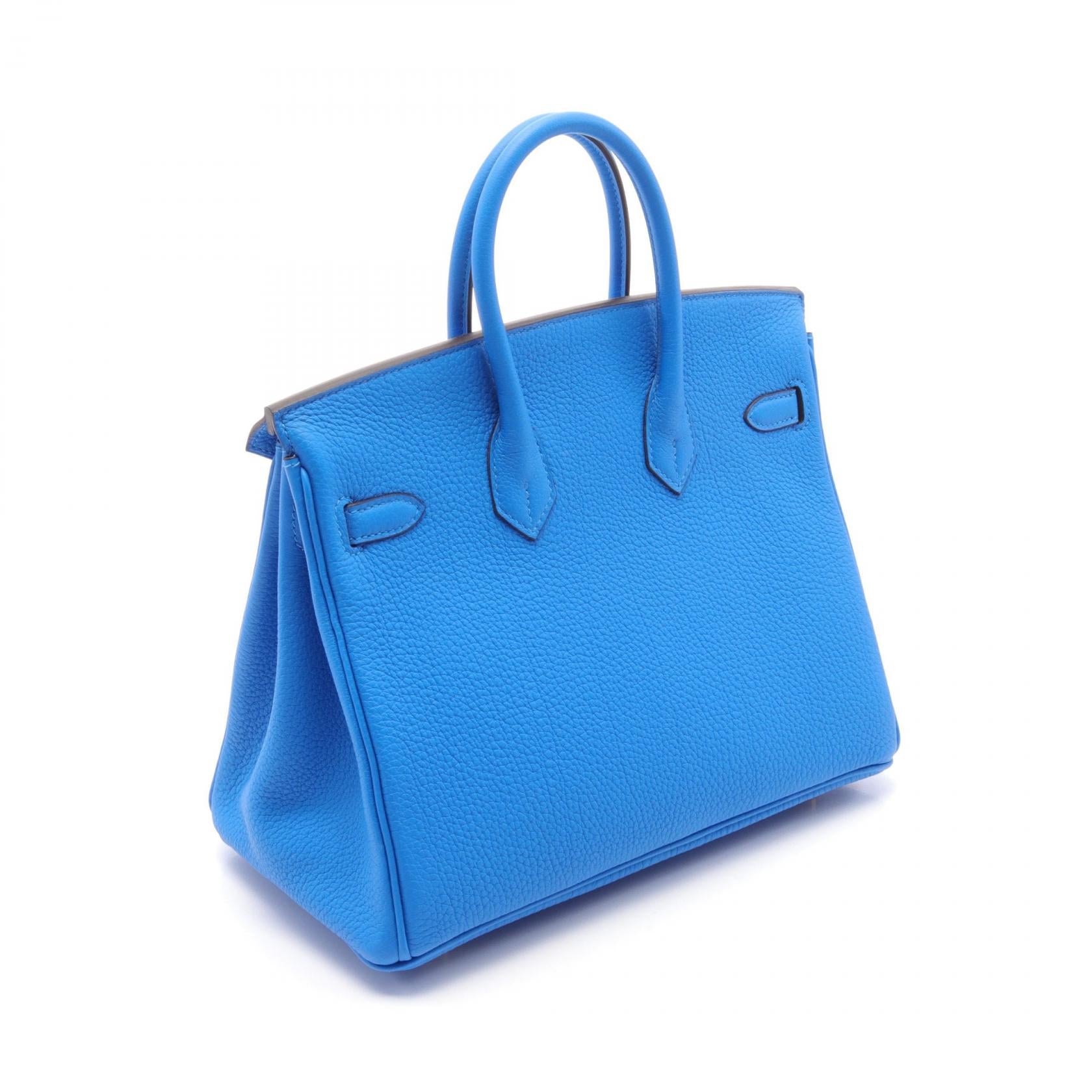 Hermes Birkin 25 Togo Handbag Blue