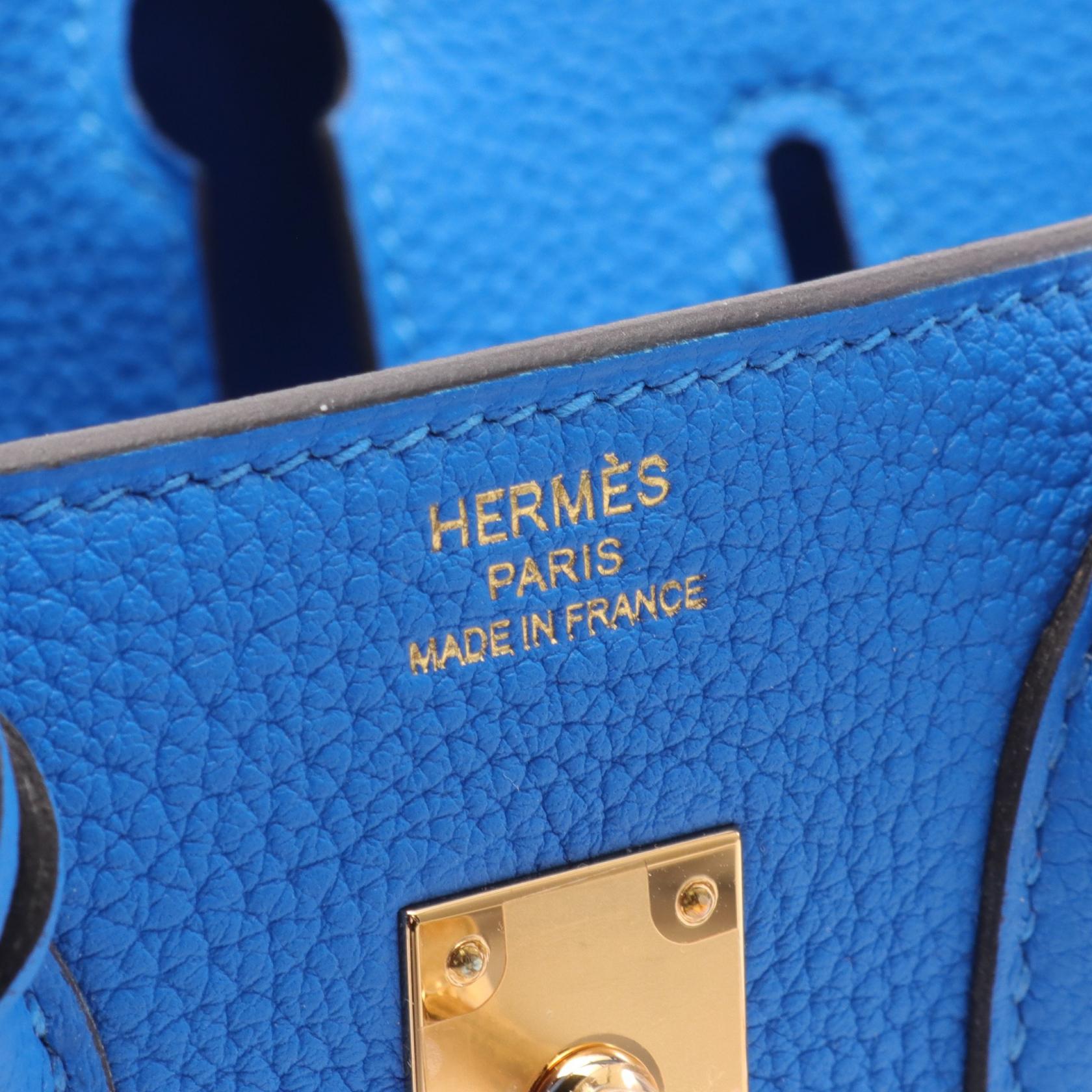 Hermes Birkin 25 Togo Handbag Blue