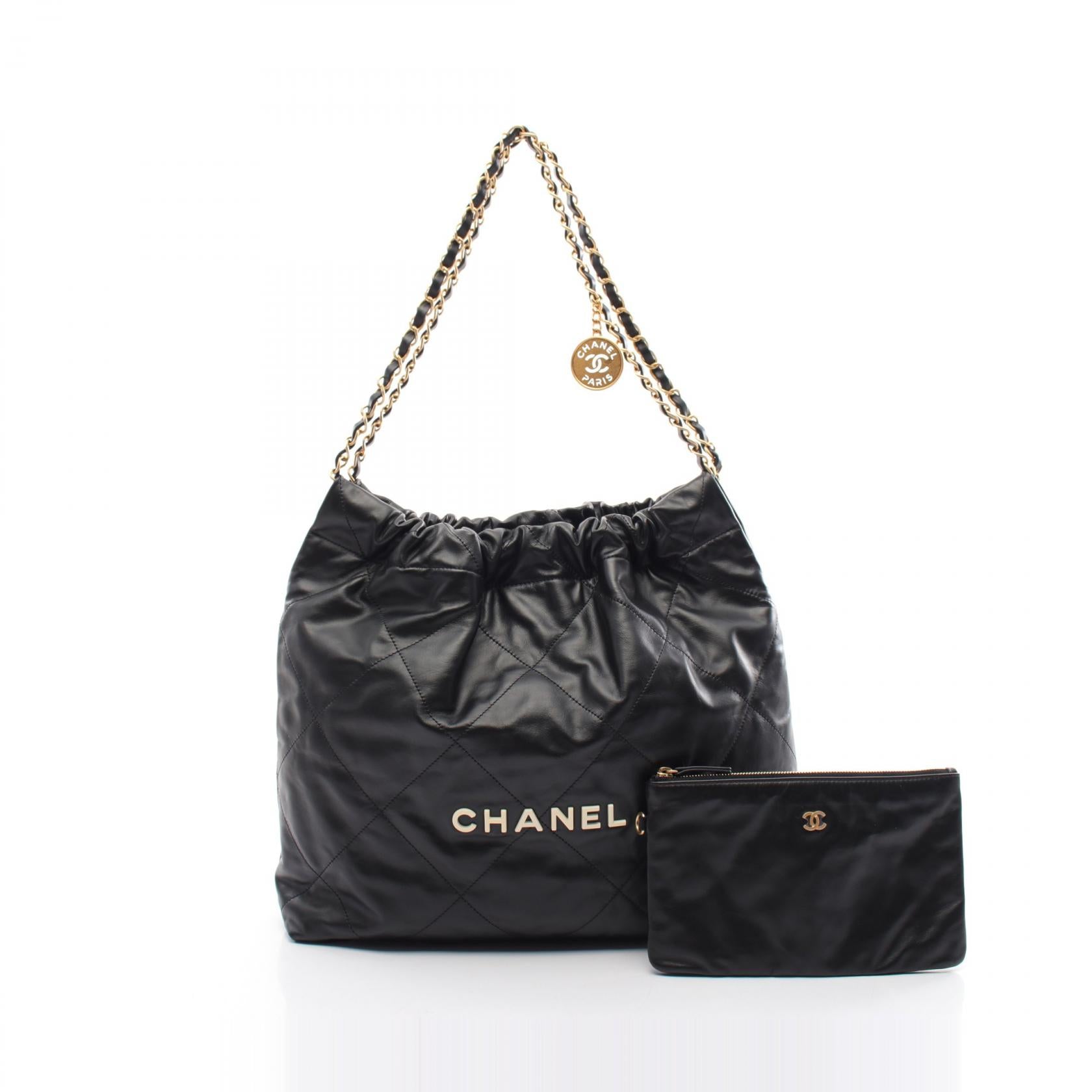 Chanel Lambskin Tote Bag Black AS3261